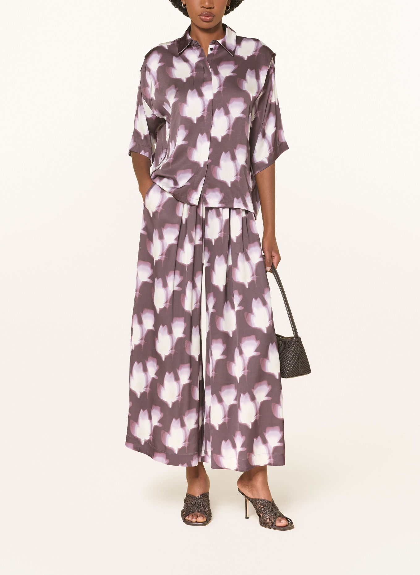 BOSS TALINI Satin Culottes: DUSKY PINK / ROSE / CREAM