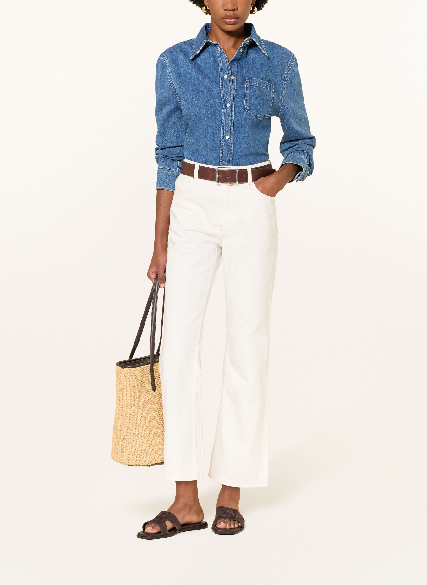 BOSS Cropped Jeans ADA Straight Fit: 115 OPEN WHITE