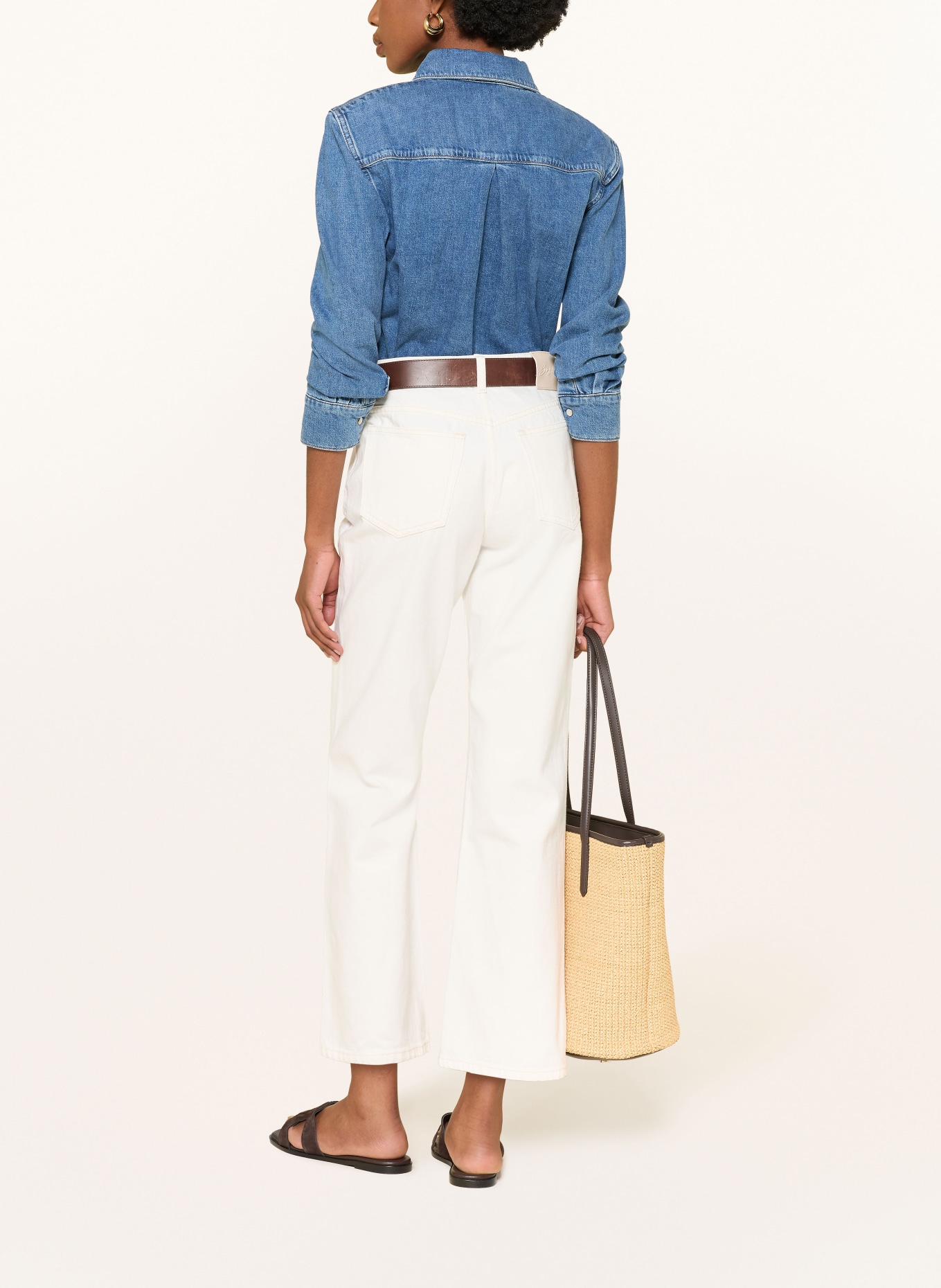BOSS Cropped Jeans ADA Straight Fit: 115 OPEN WHITE