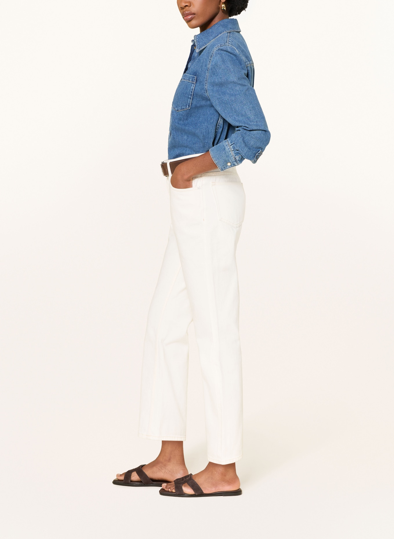 BOSS Cropped Jeans ADA Straight Fit: 115 OPEN WHITE