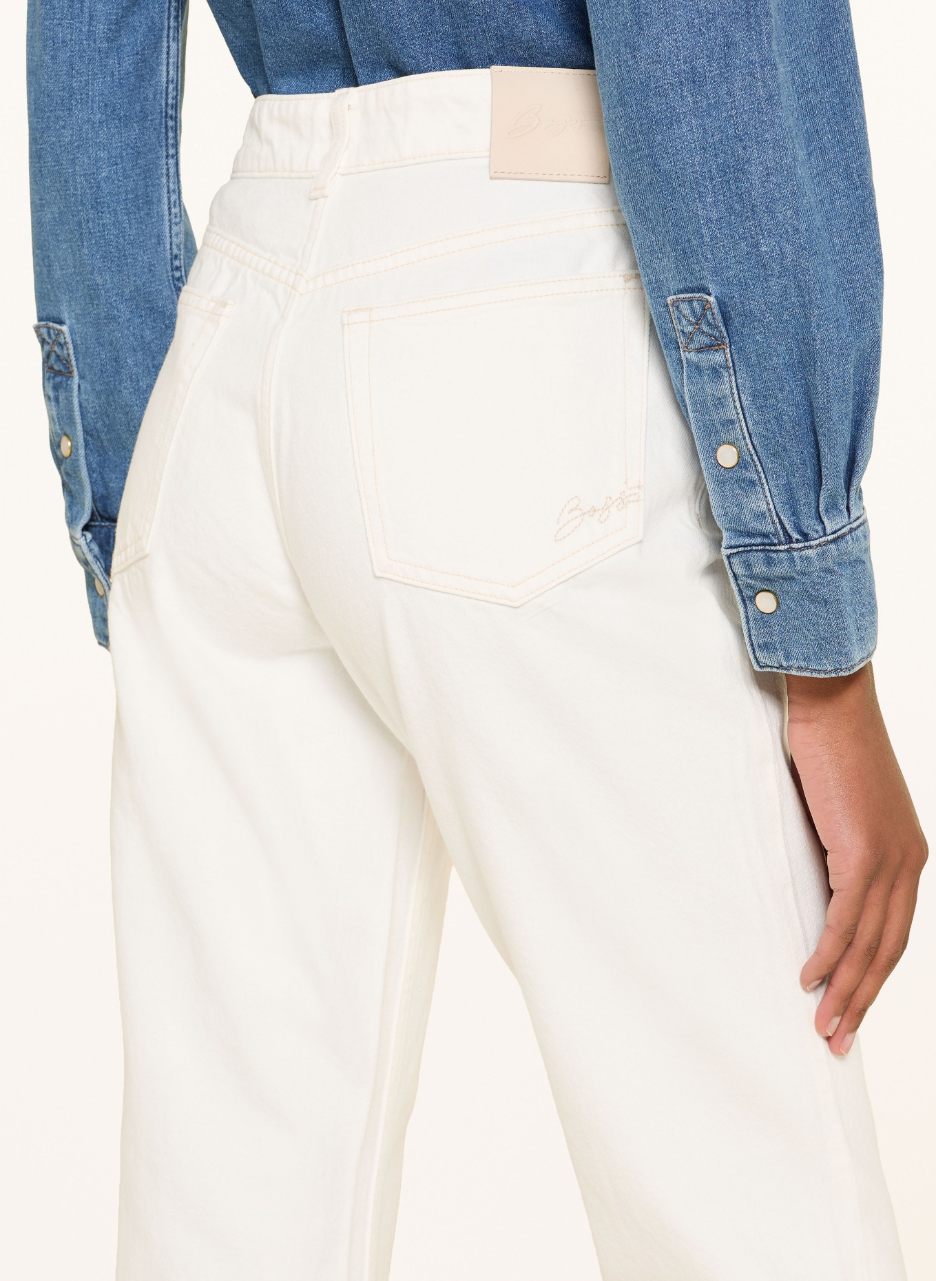 BOSS Cropped Jeans ADA Straight Fit: 115 OPEN WHITE