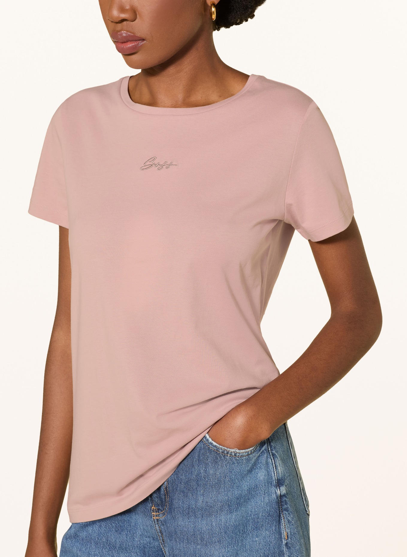 BOSS T-shirt ELOVE: ROSÉ