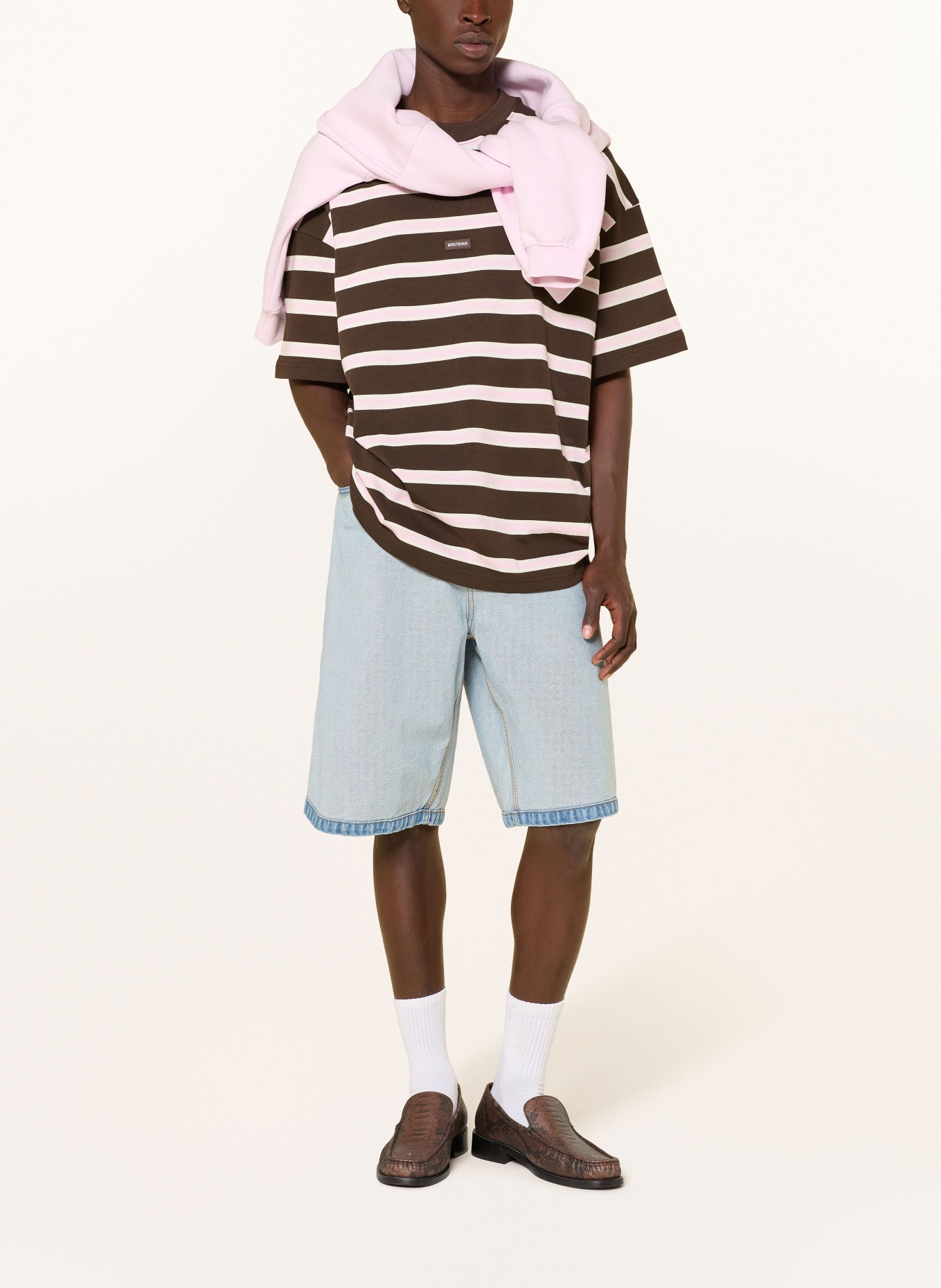 WRSTBHVR T-shirt SETTO: BROWN / LIGHT PINK / WHITE