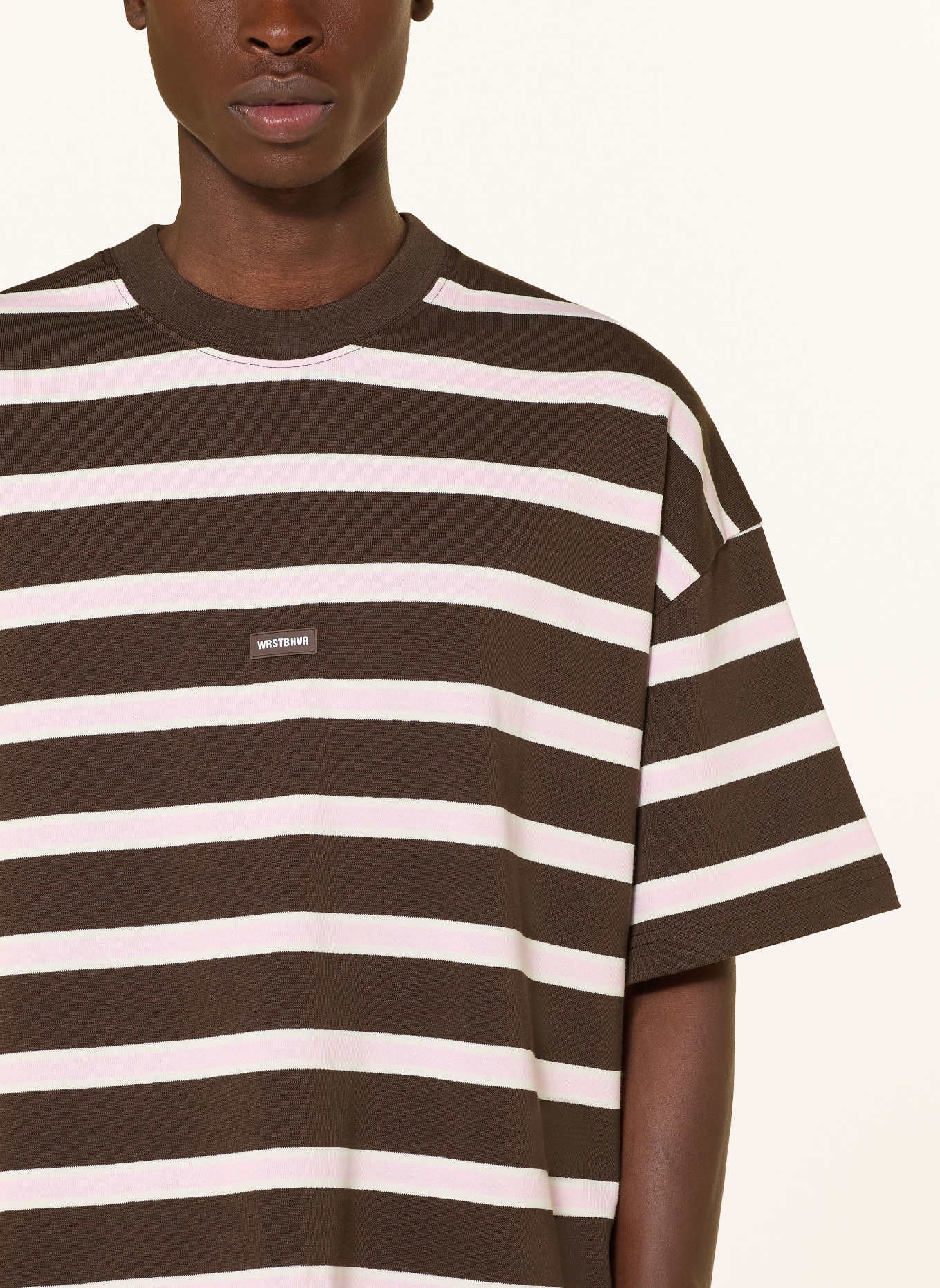 WRSTBHVR T-shirt SETTO: BROWN / LIGHT PINK / WHITE