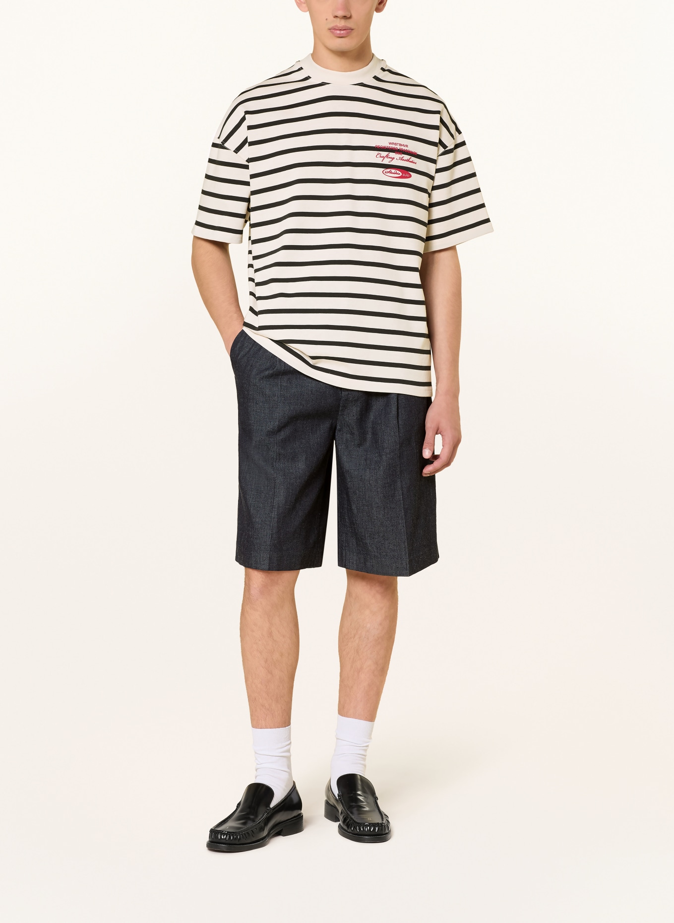 WRSTBHVR T-Shirt RODOLFO: CREME / ROT / SCHWARZ