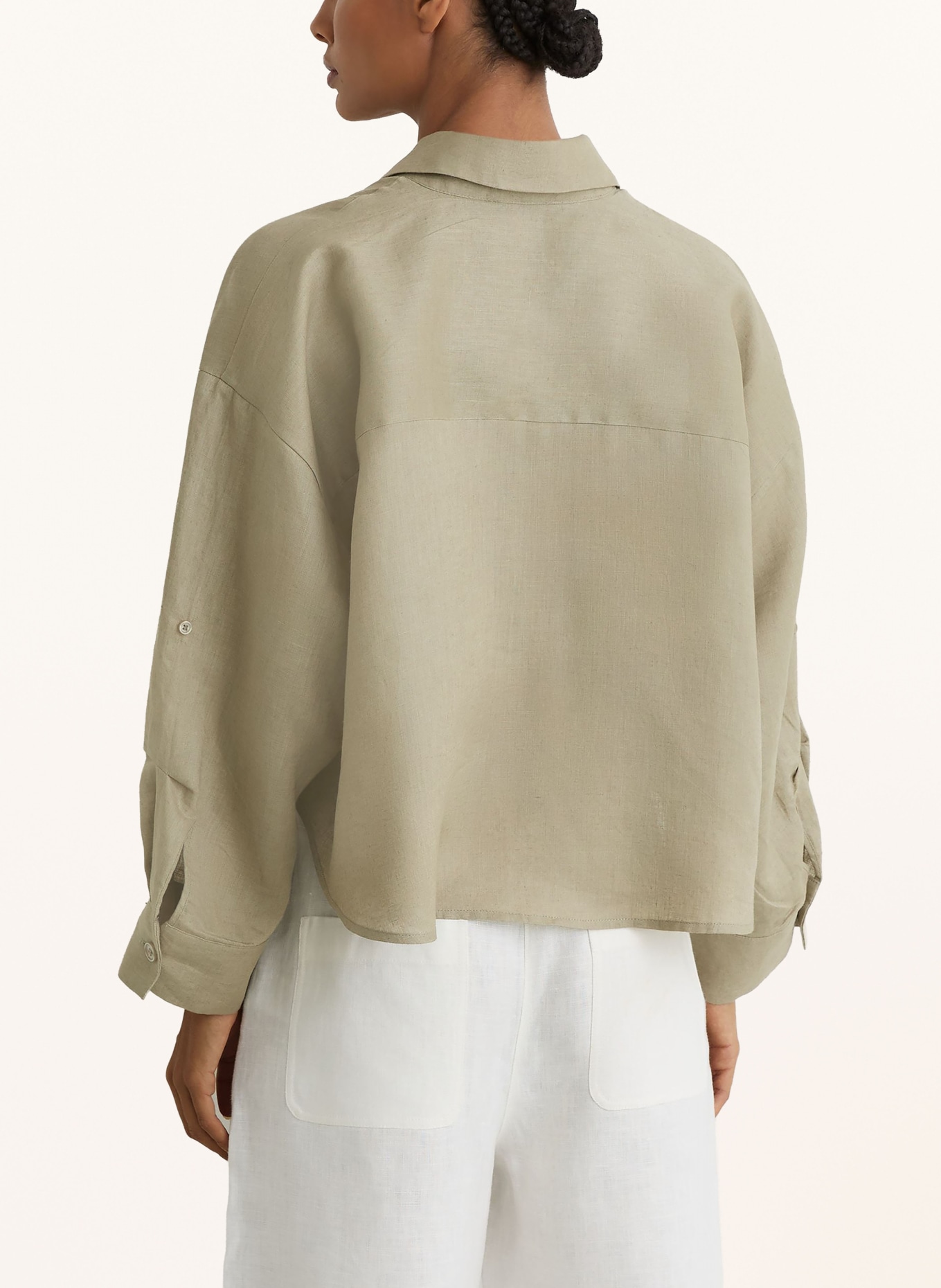 REISS Linen shirt blouse SOLENA: OLIVE