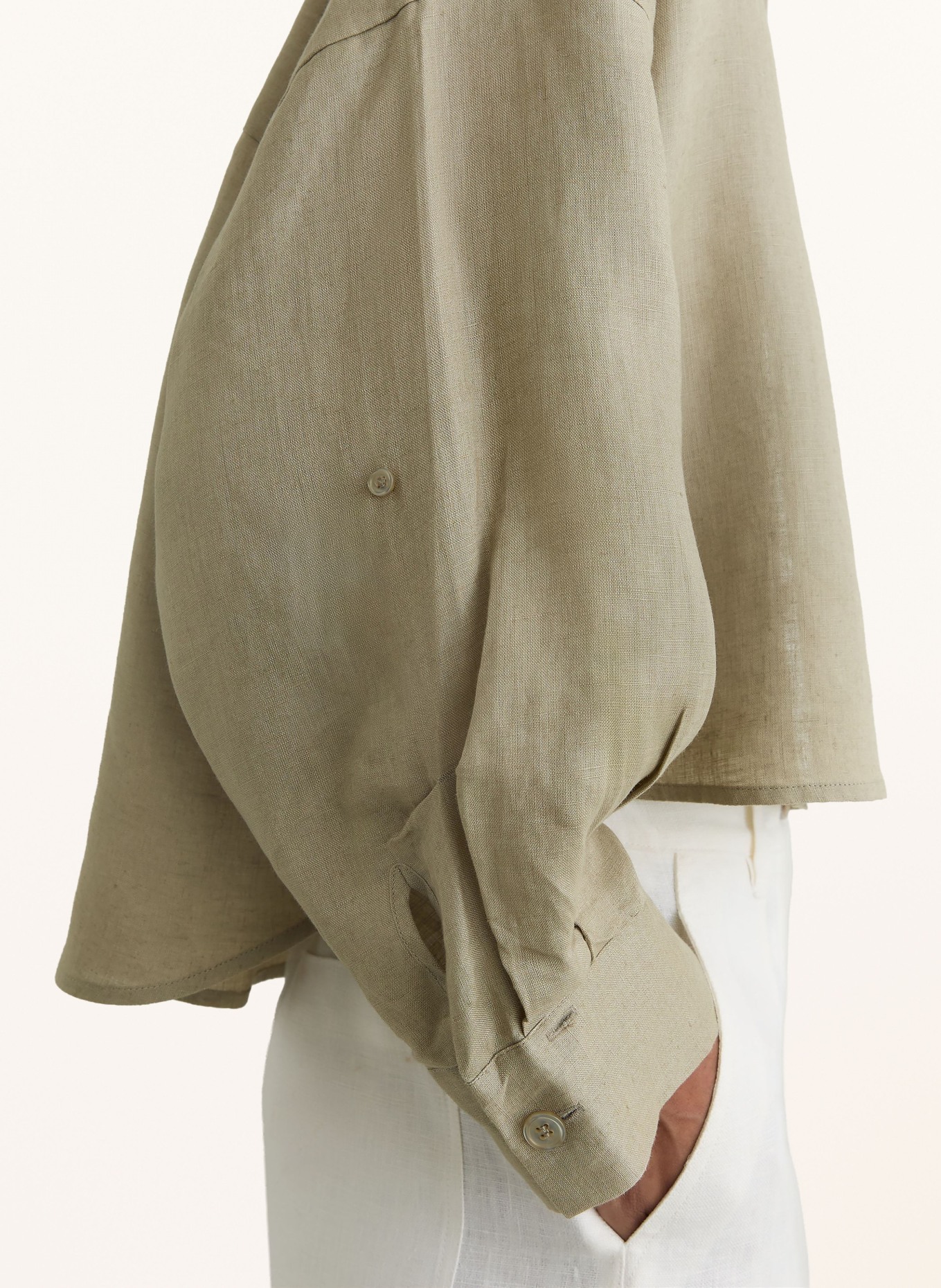 REISS Linen shirt blouse SOLENA: OLIVE