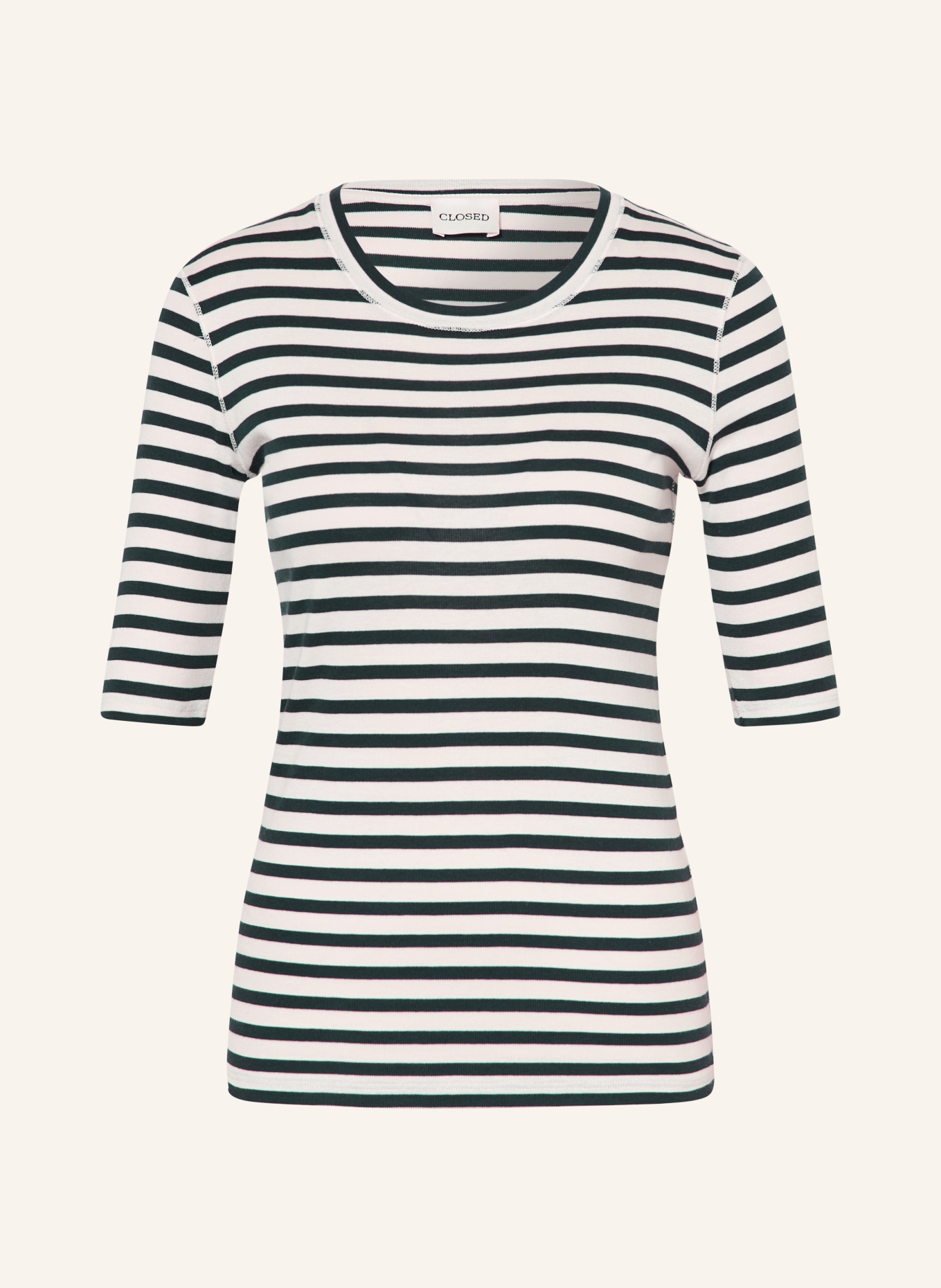 CLOSED T-shirt: DONKERBLAUW / WIT