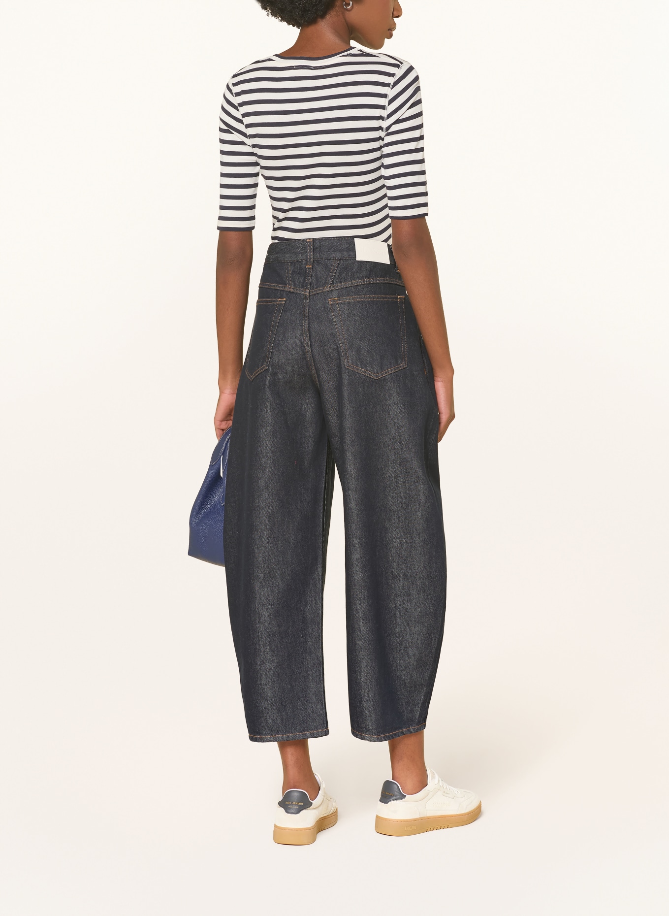 CLOSED T-shirt: DONKERBLAUW / WIT