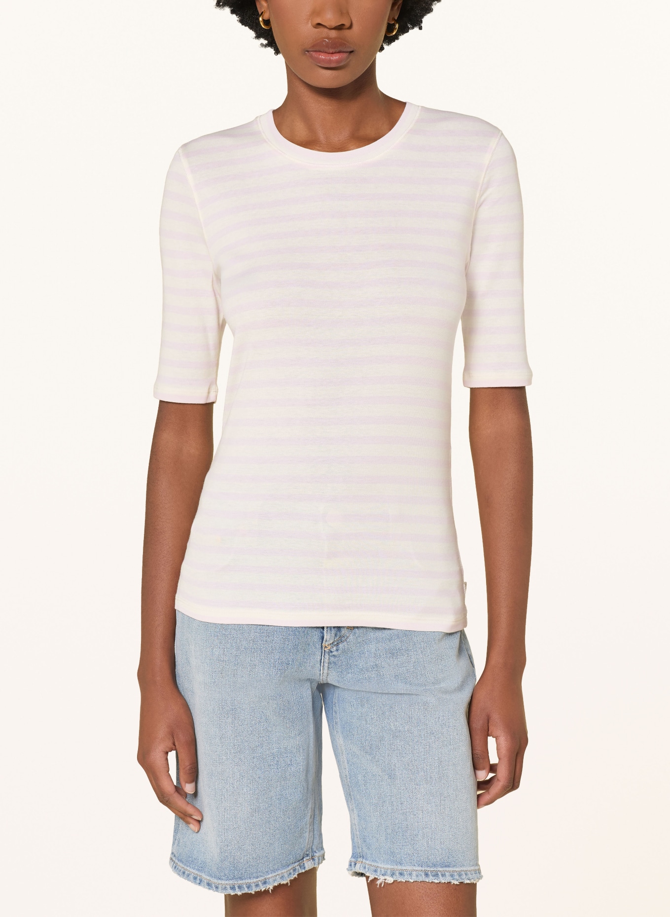 CLOSED T-Shirt: HELLLILA / CREME
