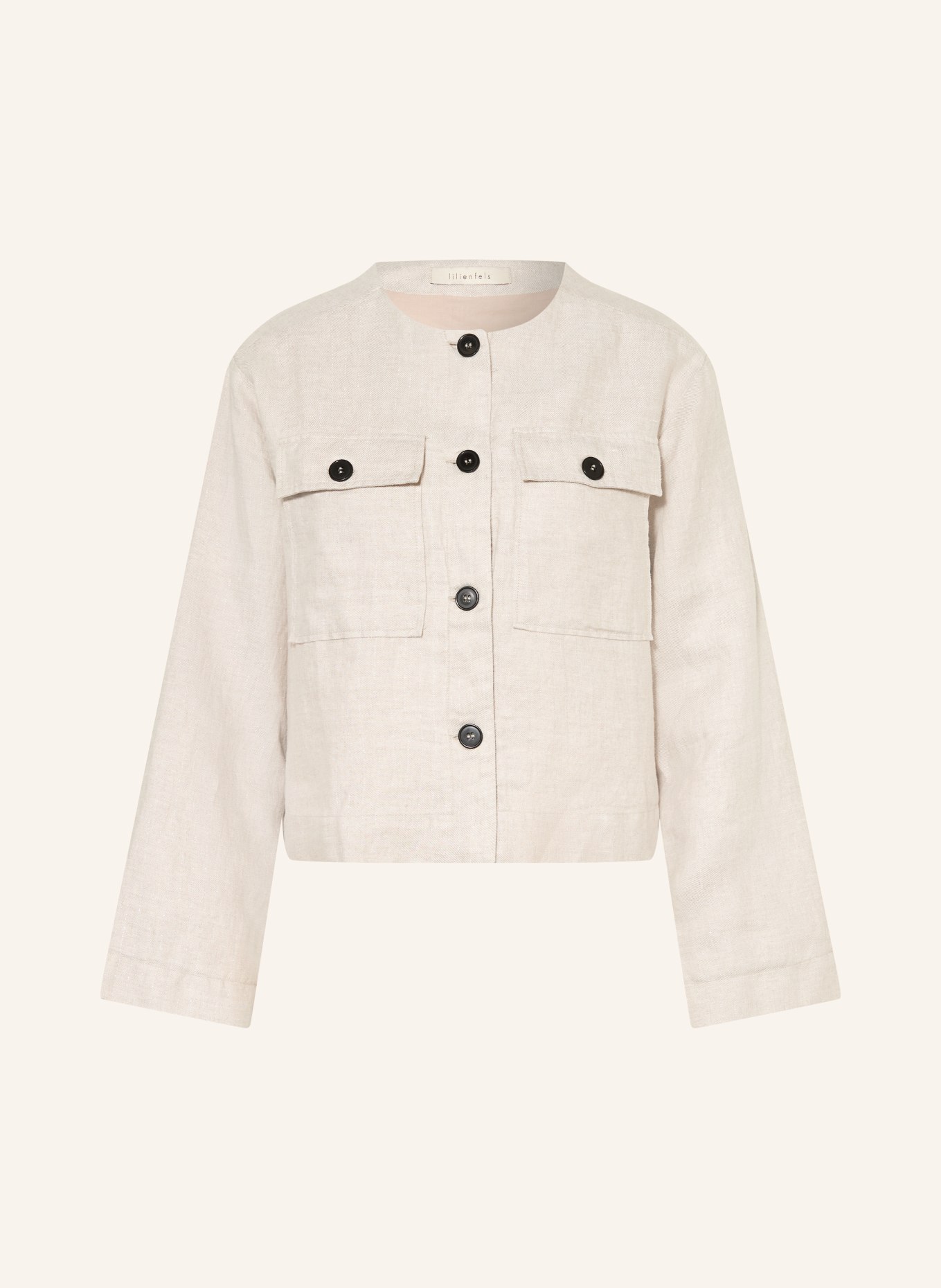 lilienfels Linen jacket with glitter thread: BEIGE