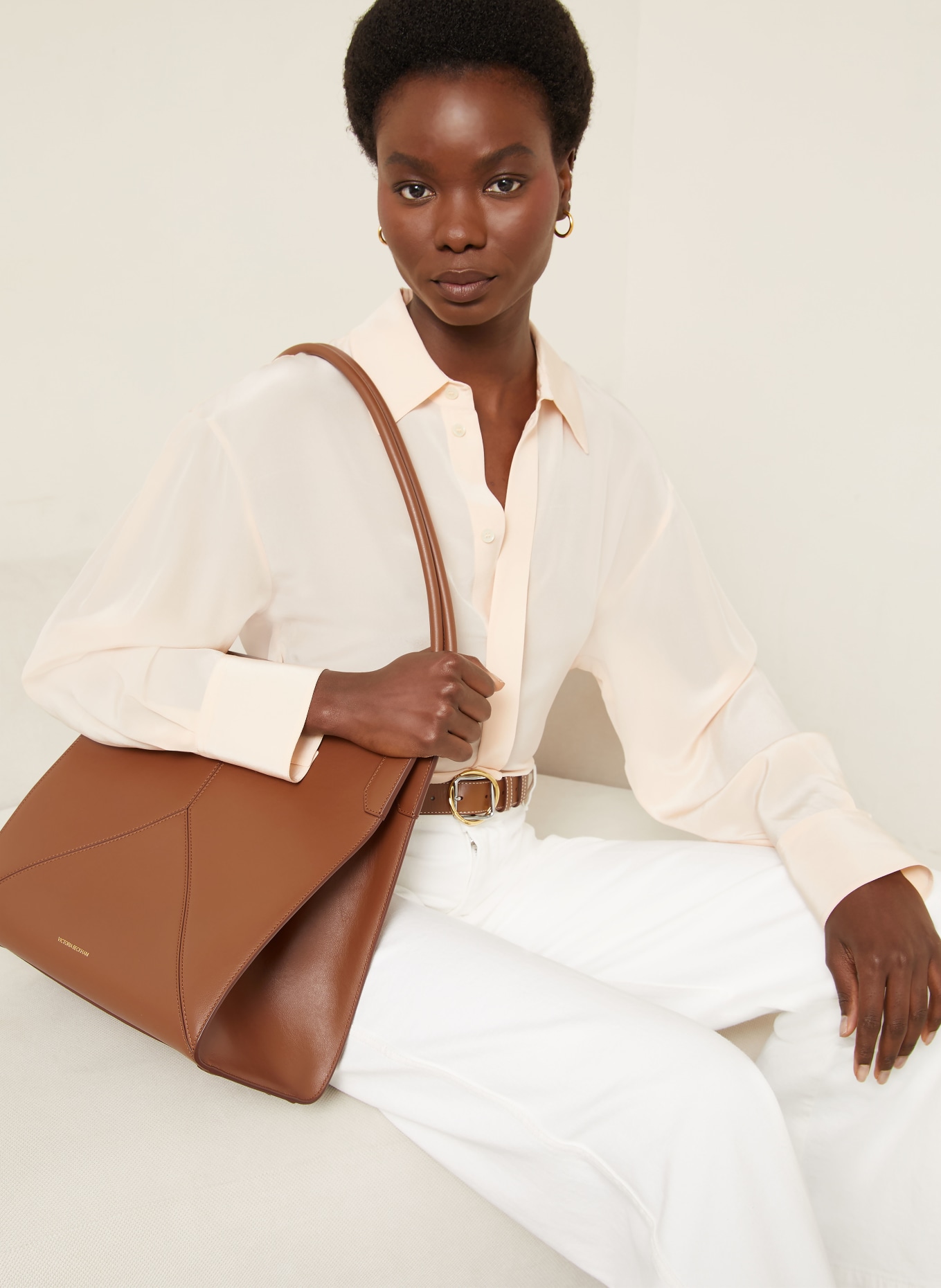 VICTORIA BECKHAM Shopper VICTORIA SMALL: BRUN