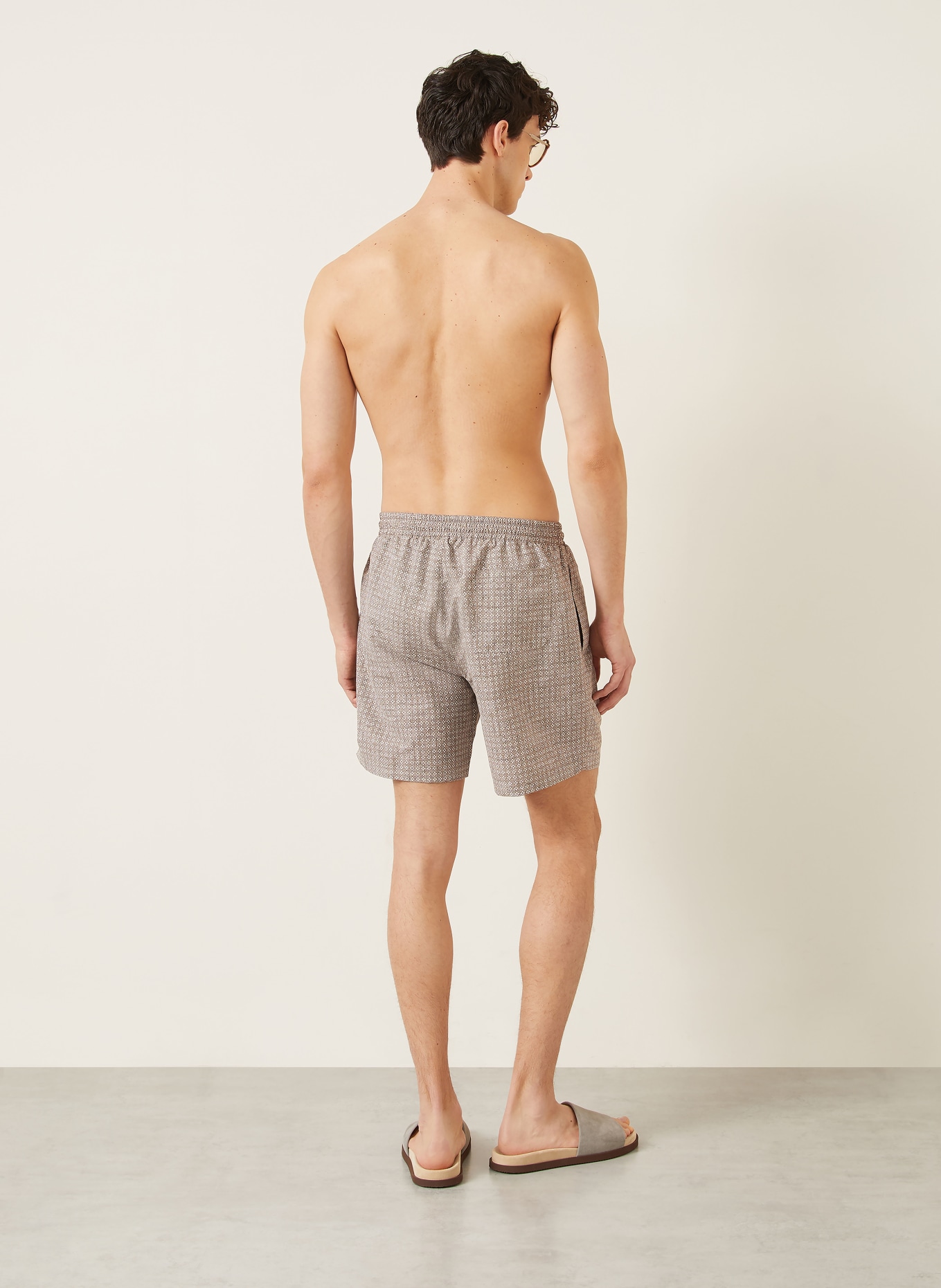 BRUNELLO CUCINELLI Zwemshorts: LICHTBRUIN / CRÈME