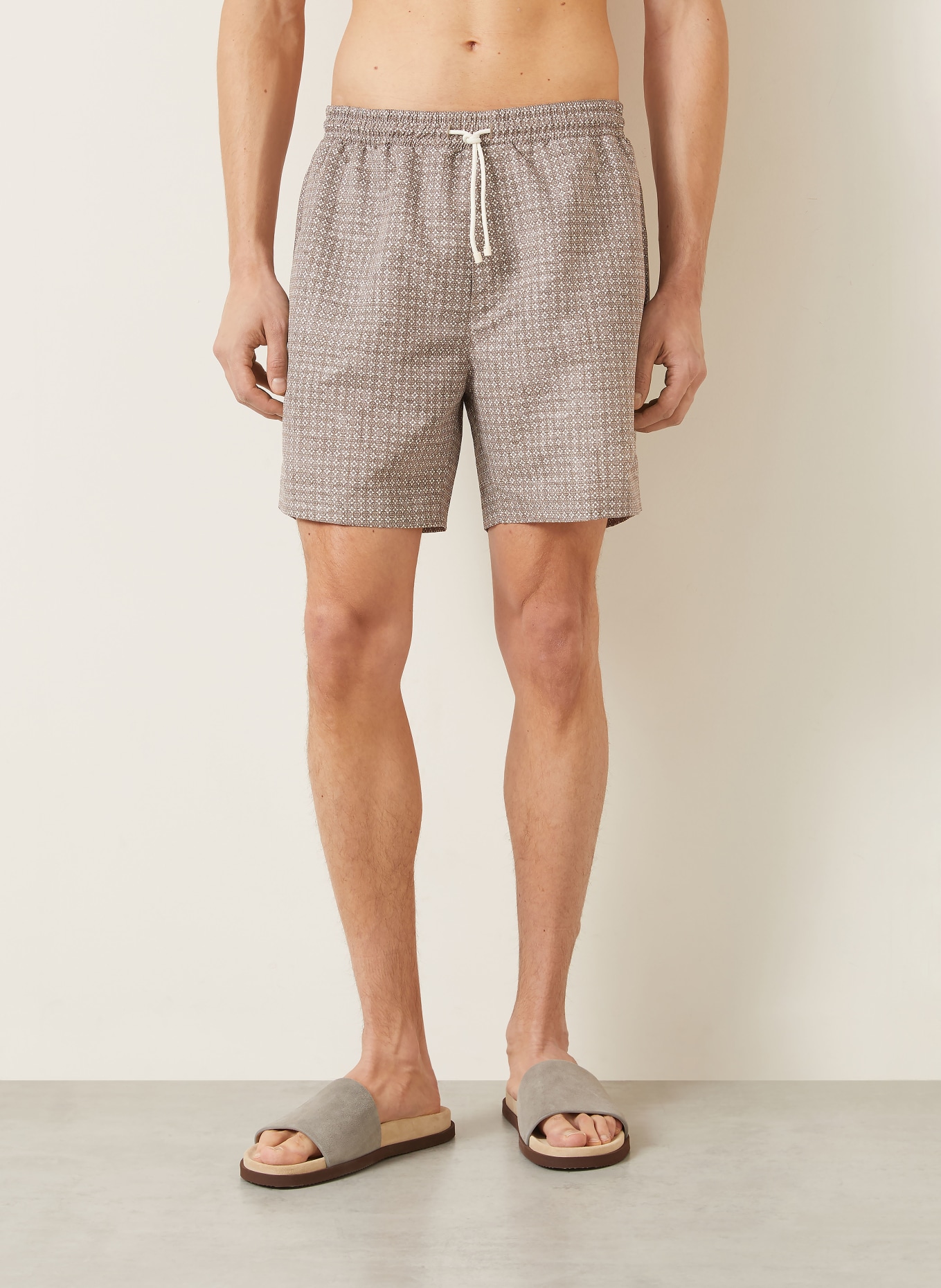 BRUNELLO CUCINELLI Zwemshorts: LICHTBRUIN / CRÈME
