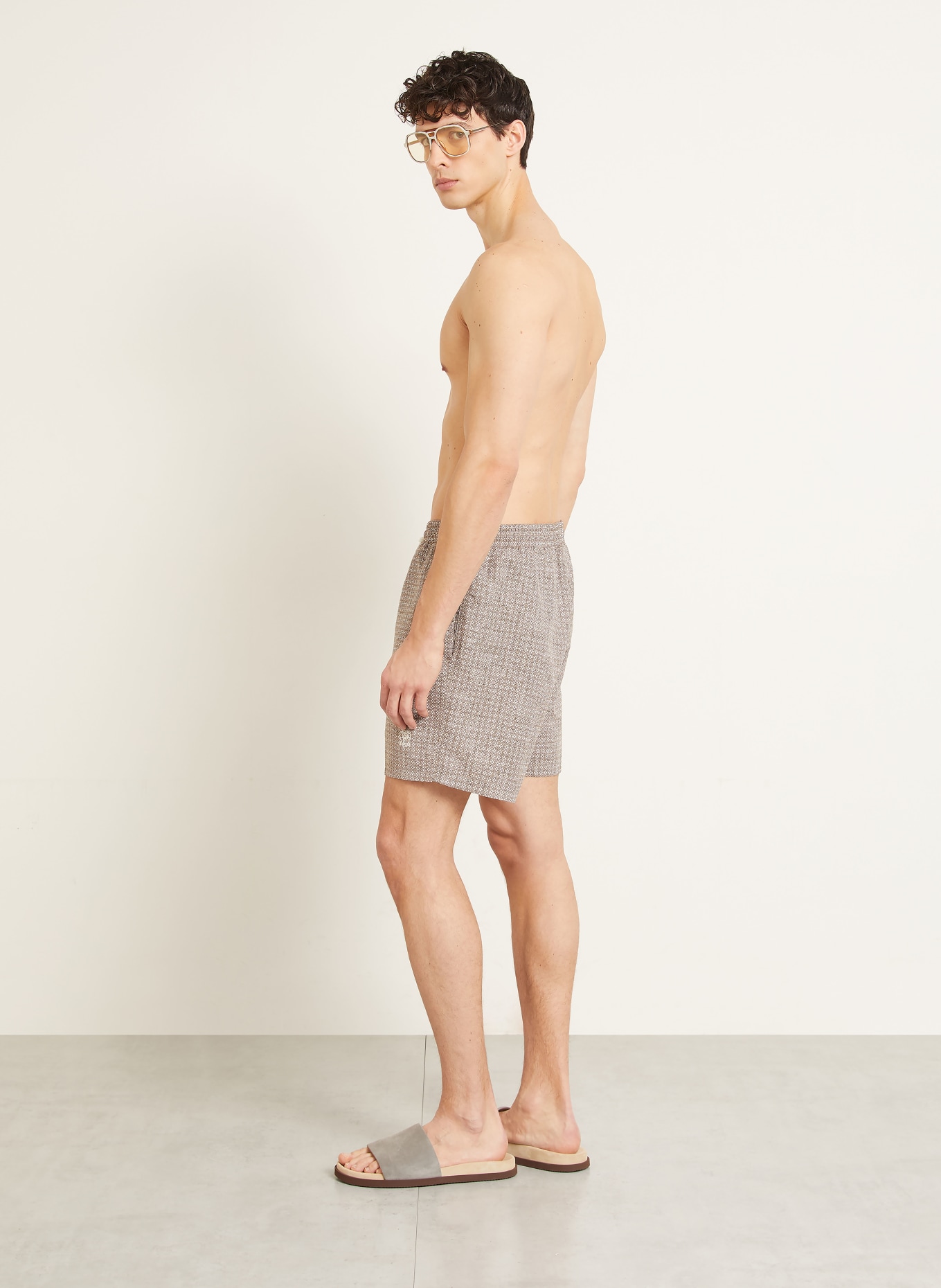 BRUNELLO CUCINELLI Zwemshorts: LICHTBRUIN / CRÈME