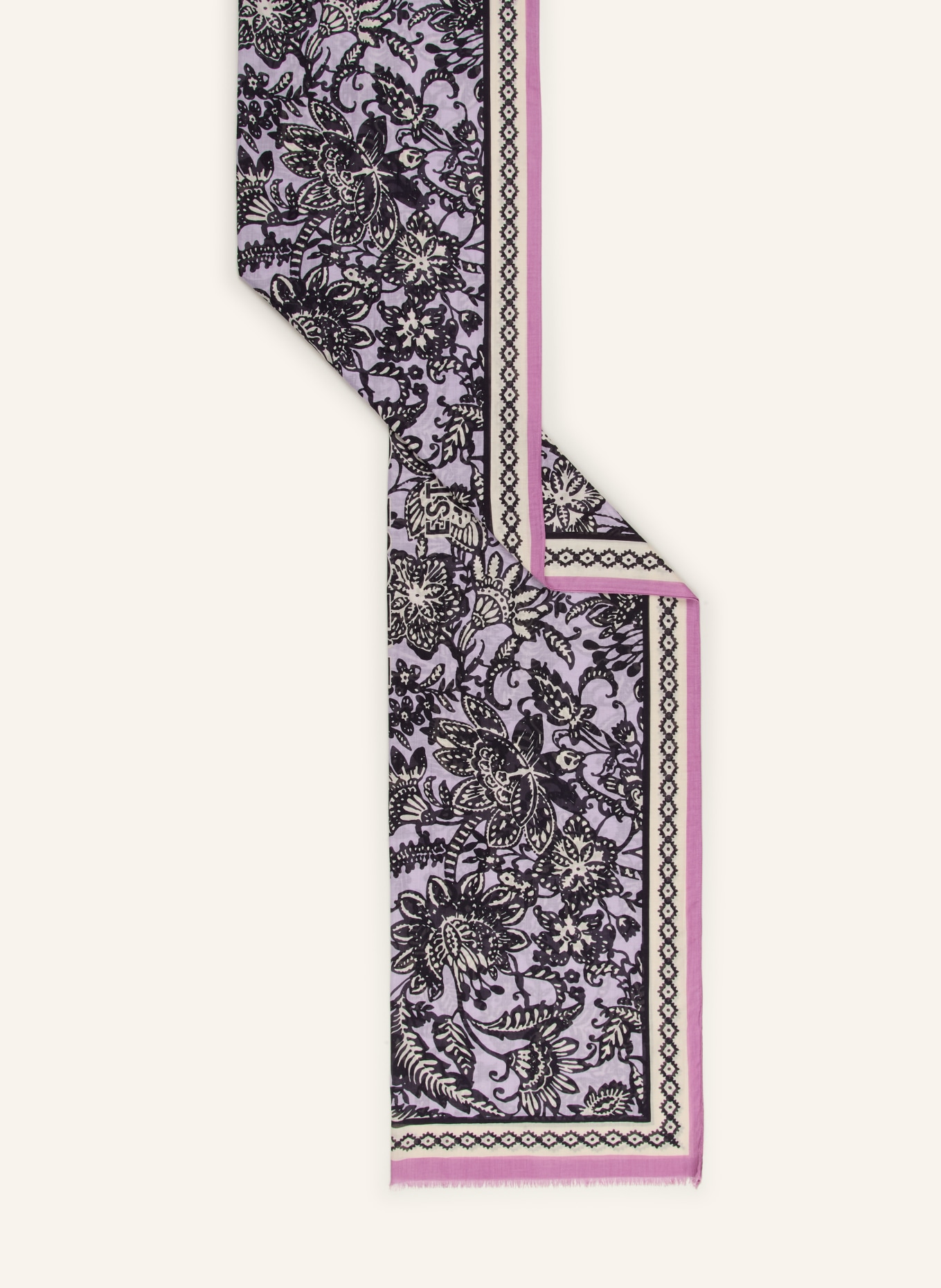 Marc O'Polo Scarf: ECRU / PURPLE / BLACK
