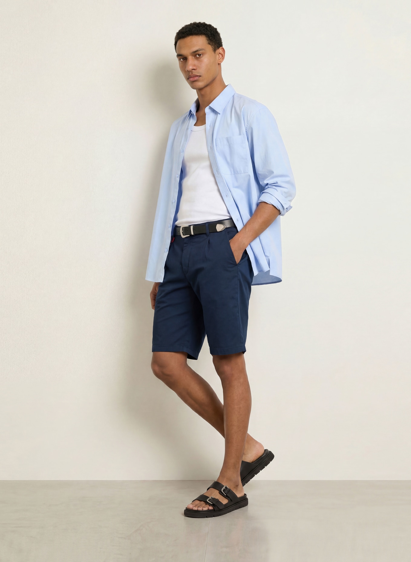 JOOP! JEANS Short RUBY coupe classique: BLEU FONCÉ