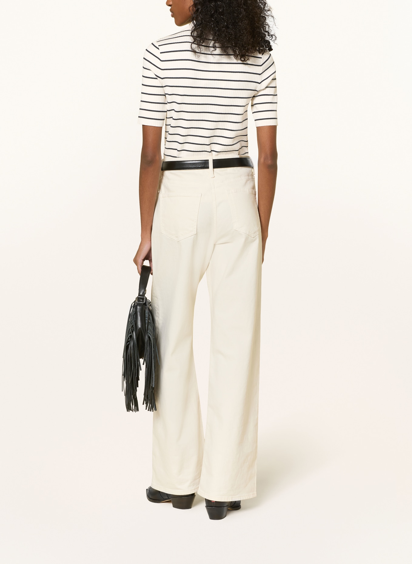 MOS MOSH Polo en maille MMCALIZ: CRÈME / BLEU FONCÉ