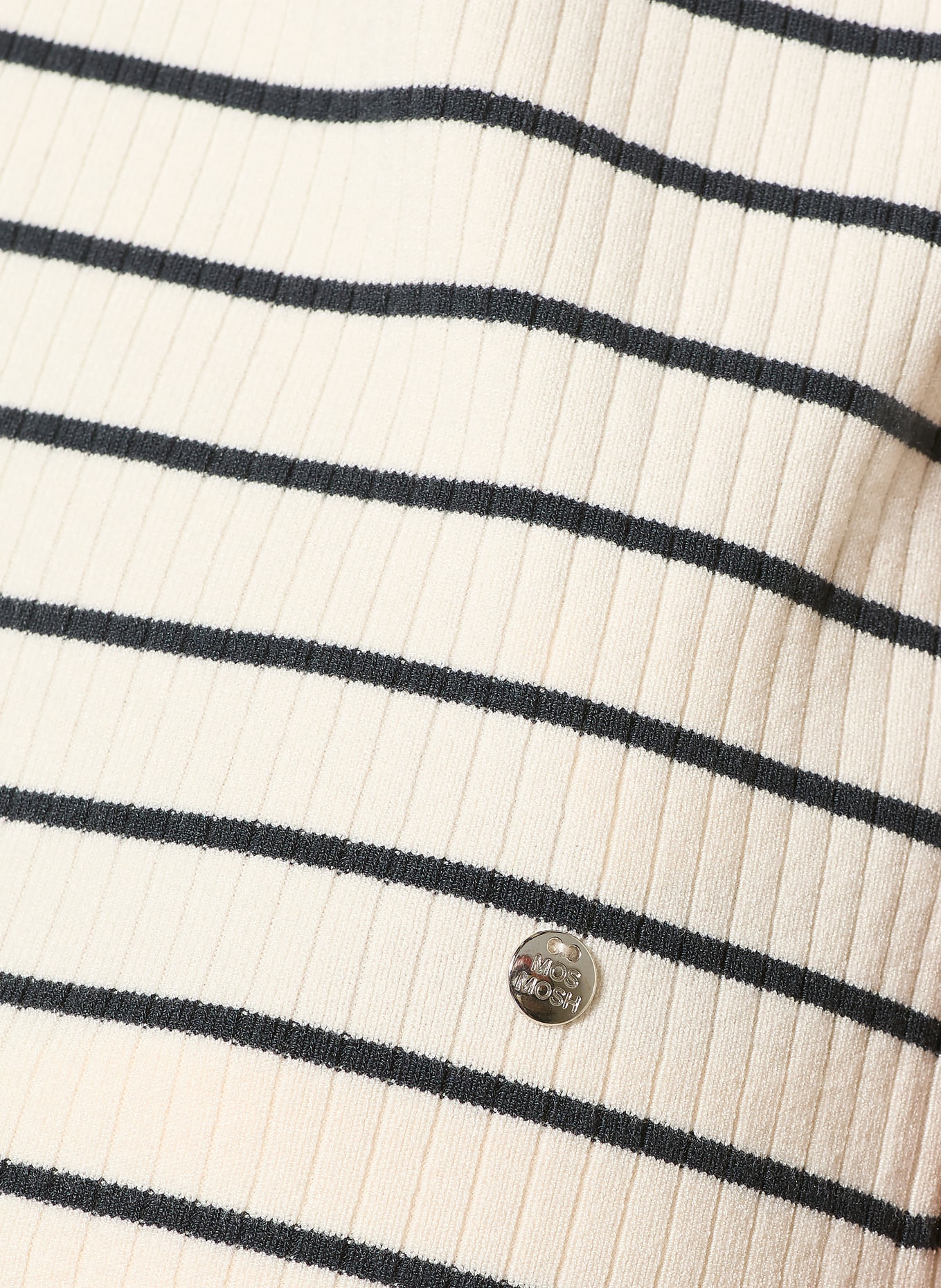 MOS MOSH Polo en maille MMCALIZ: CRÈME / BLEU FONCÉ