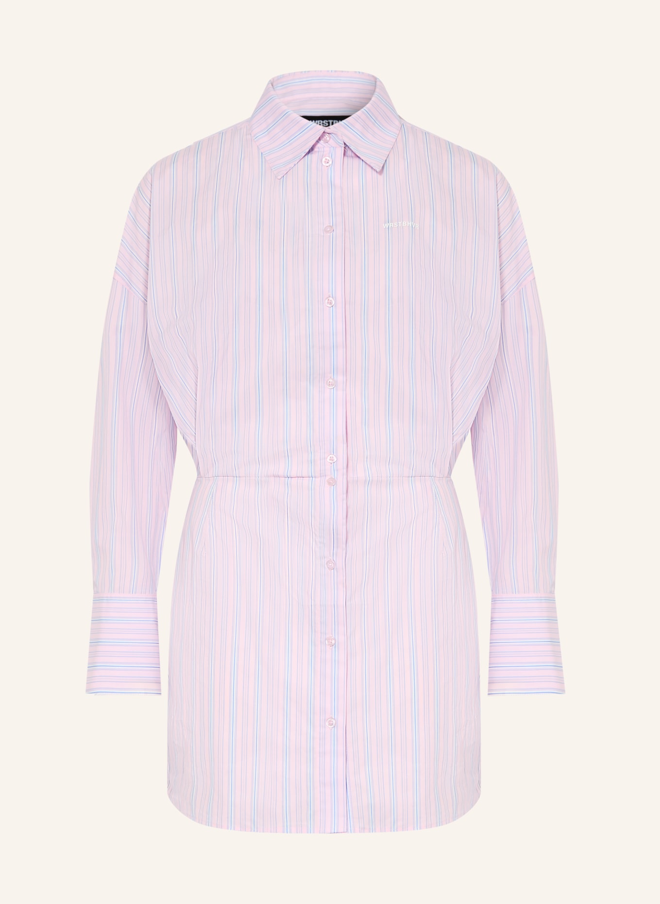 WRSTBHVR Rochie-cămașă TAVINA: ROZ / ALBASTRU DESCHIS / ALB