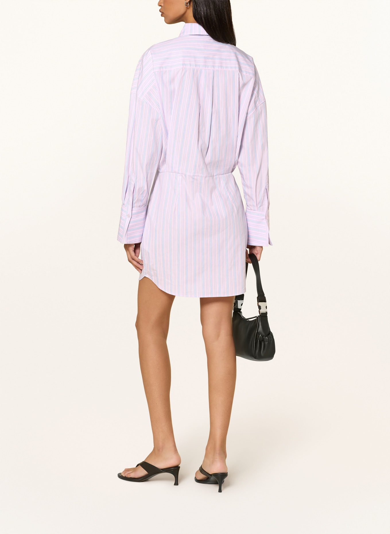 WRSTBHVR Rochie-cămașă TAVINA: ROZ / ALBASTRU DESCHIS / ALB