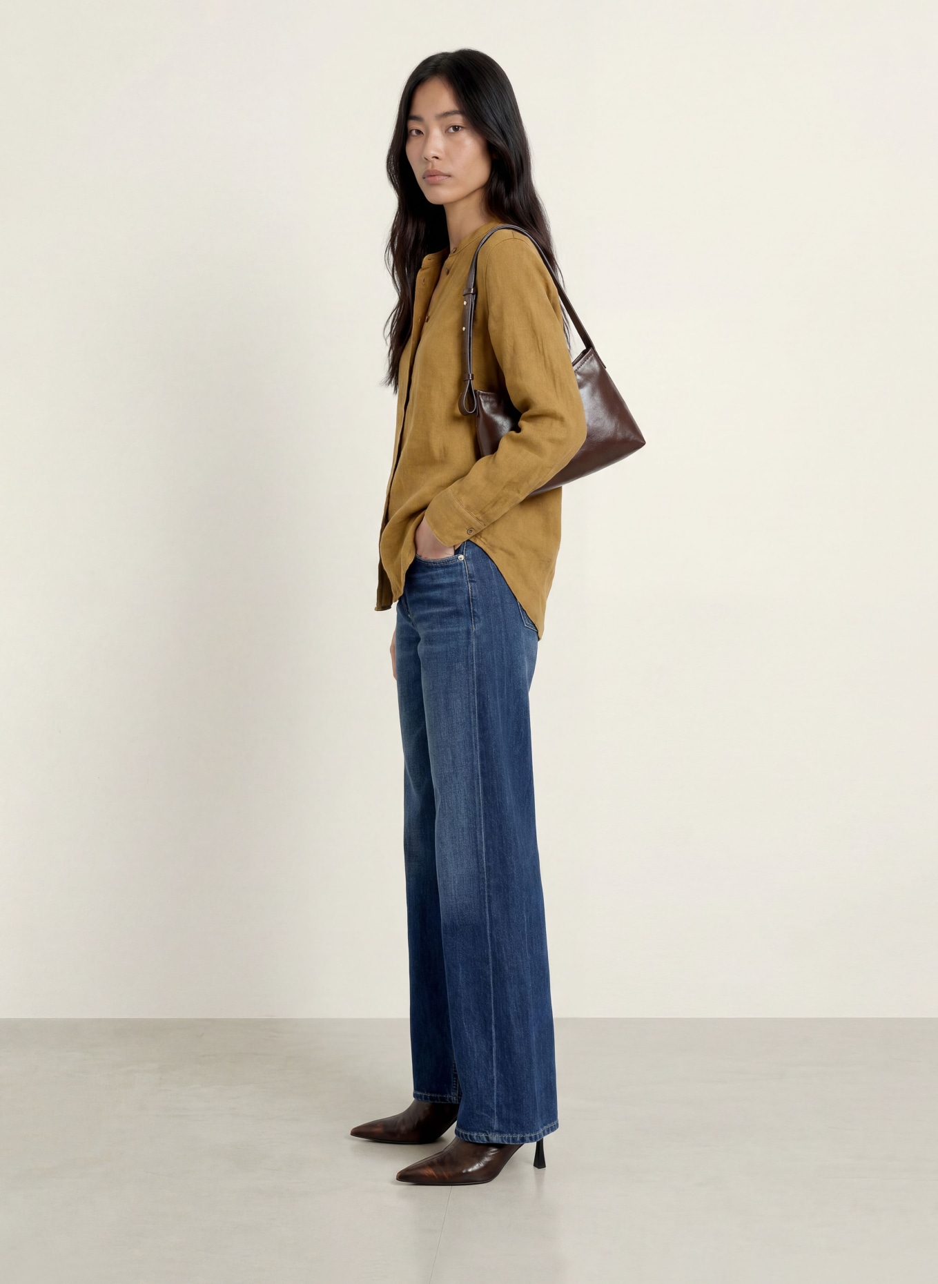 MOS MOSH MMARTINA Linen Blouse: KHAKI