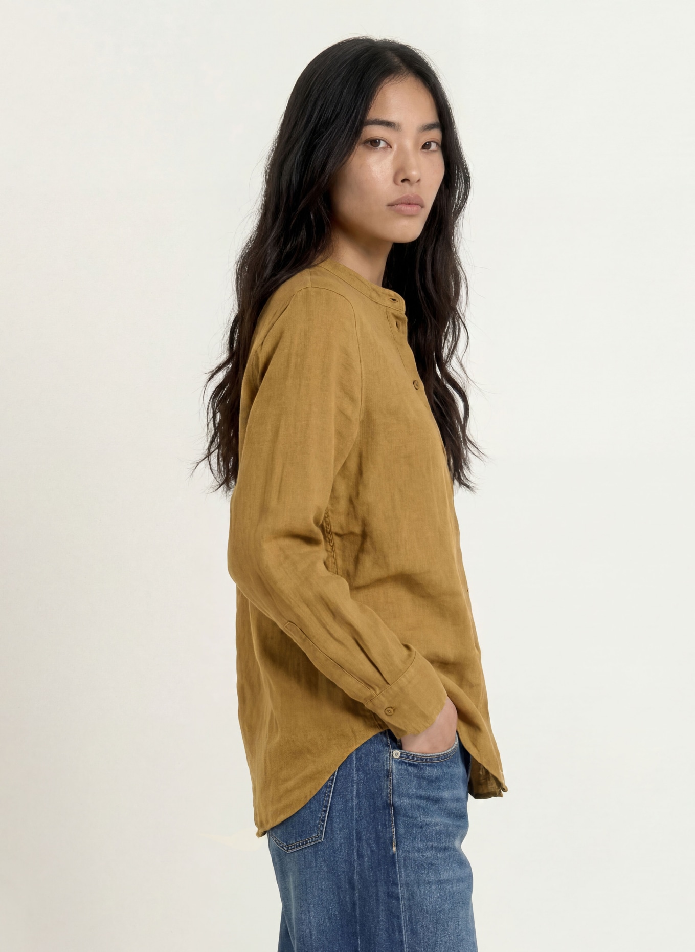 MOS MOSH MMARTINA Linen Blouse: KHAKI