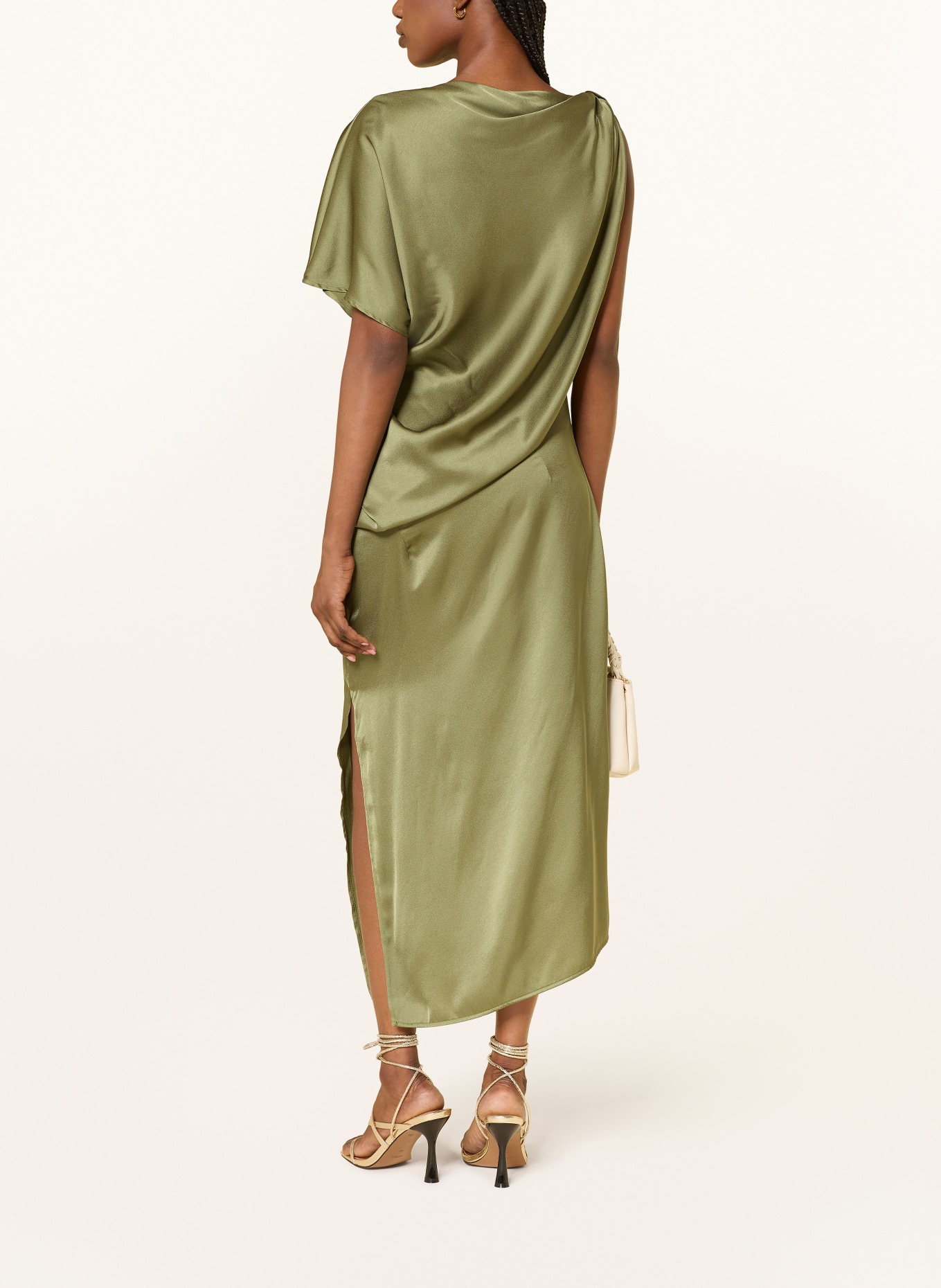 REISS Robe en satin KENZIE: VERT