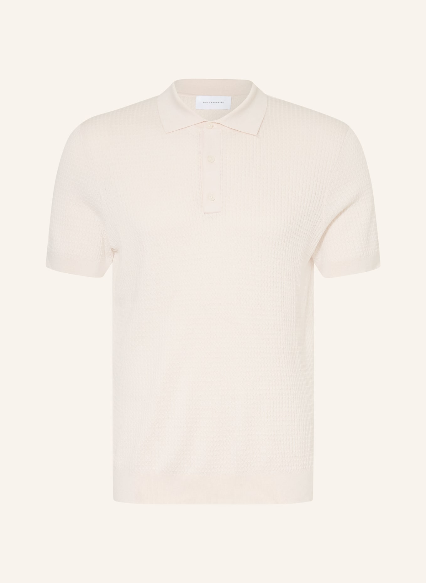 BALDESSARINI Polo en maille avec de la soie: CRÈME