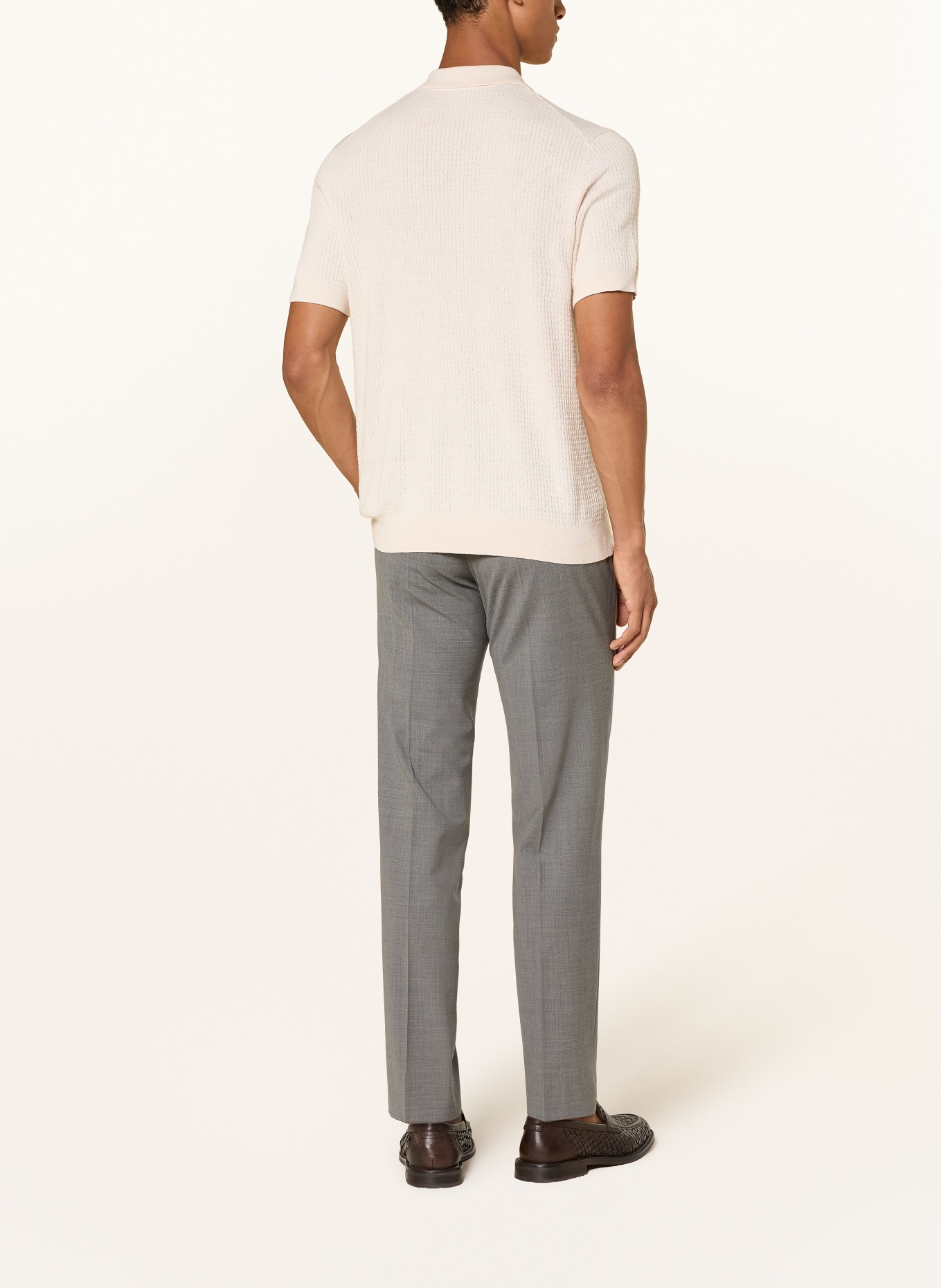 BALDESSARINI Polo en maille avec de la soie: CRÈME
