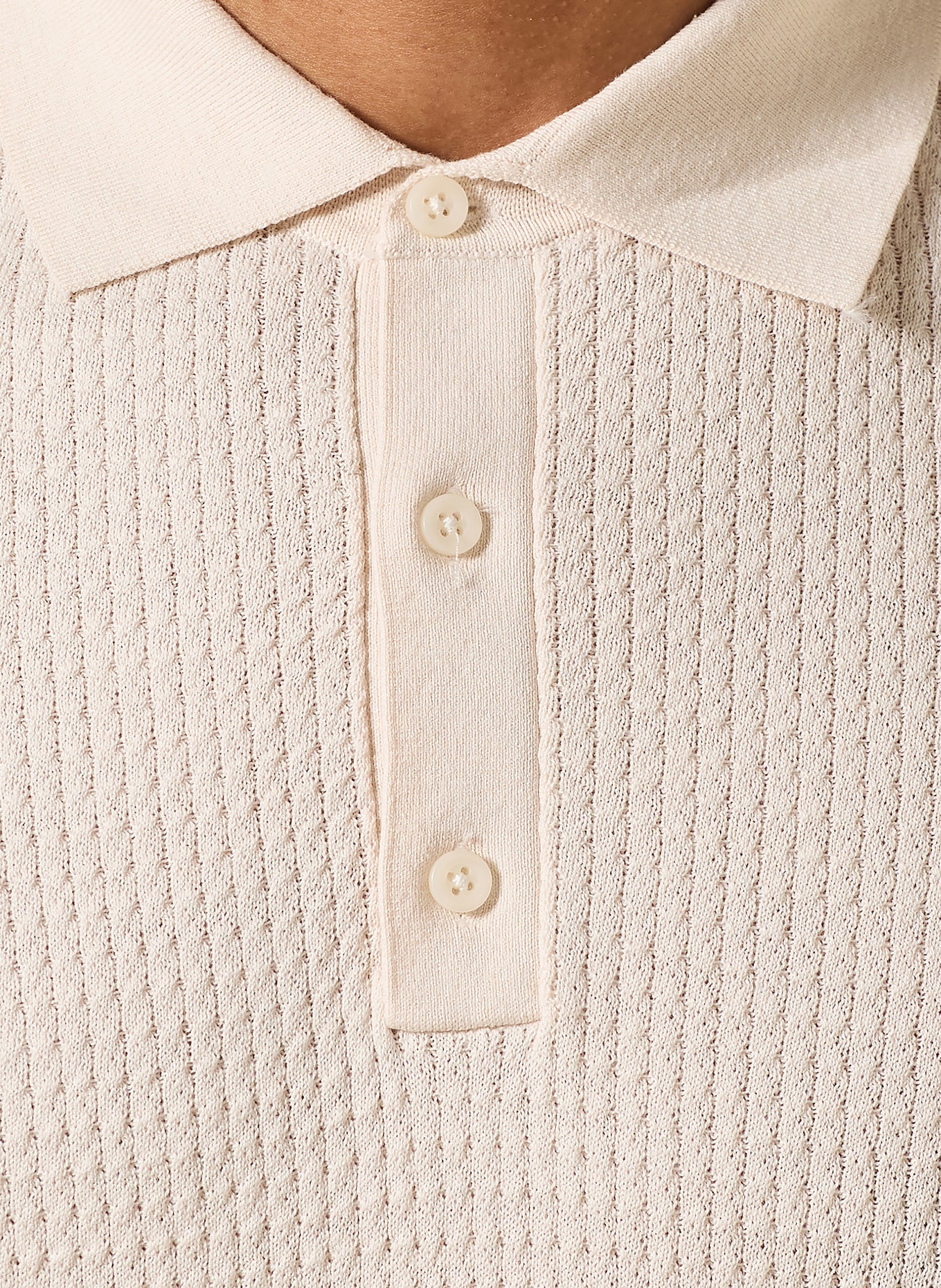 BALDESSARINI Polo en maille avec de la soie: CRÈME