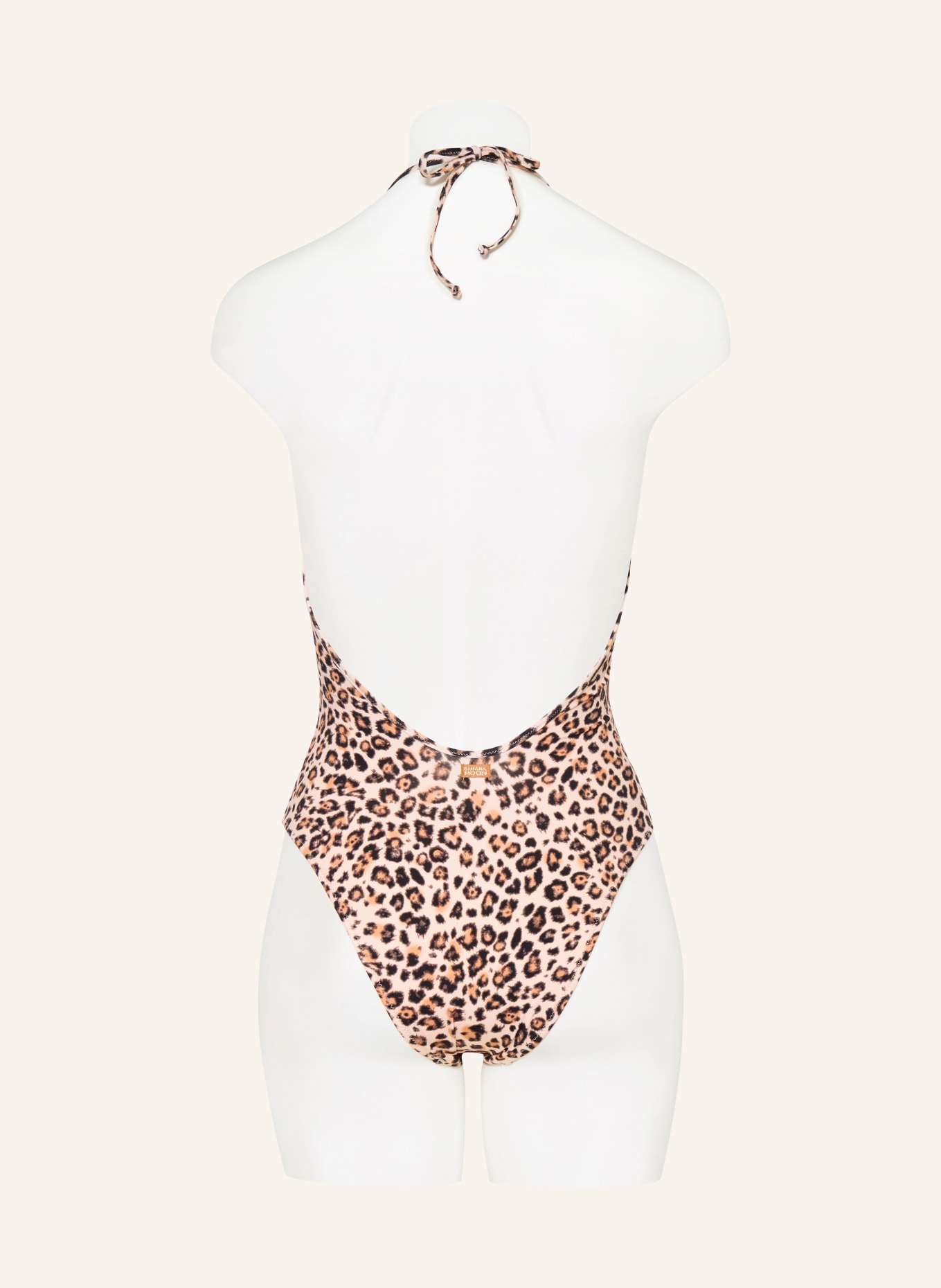 BANANA MOON Neckholder-Badeanzug MIRELO: BEIGE / COGNAC / SCHWARZ