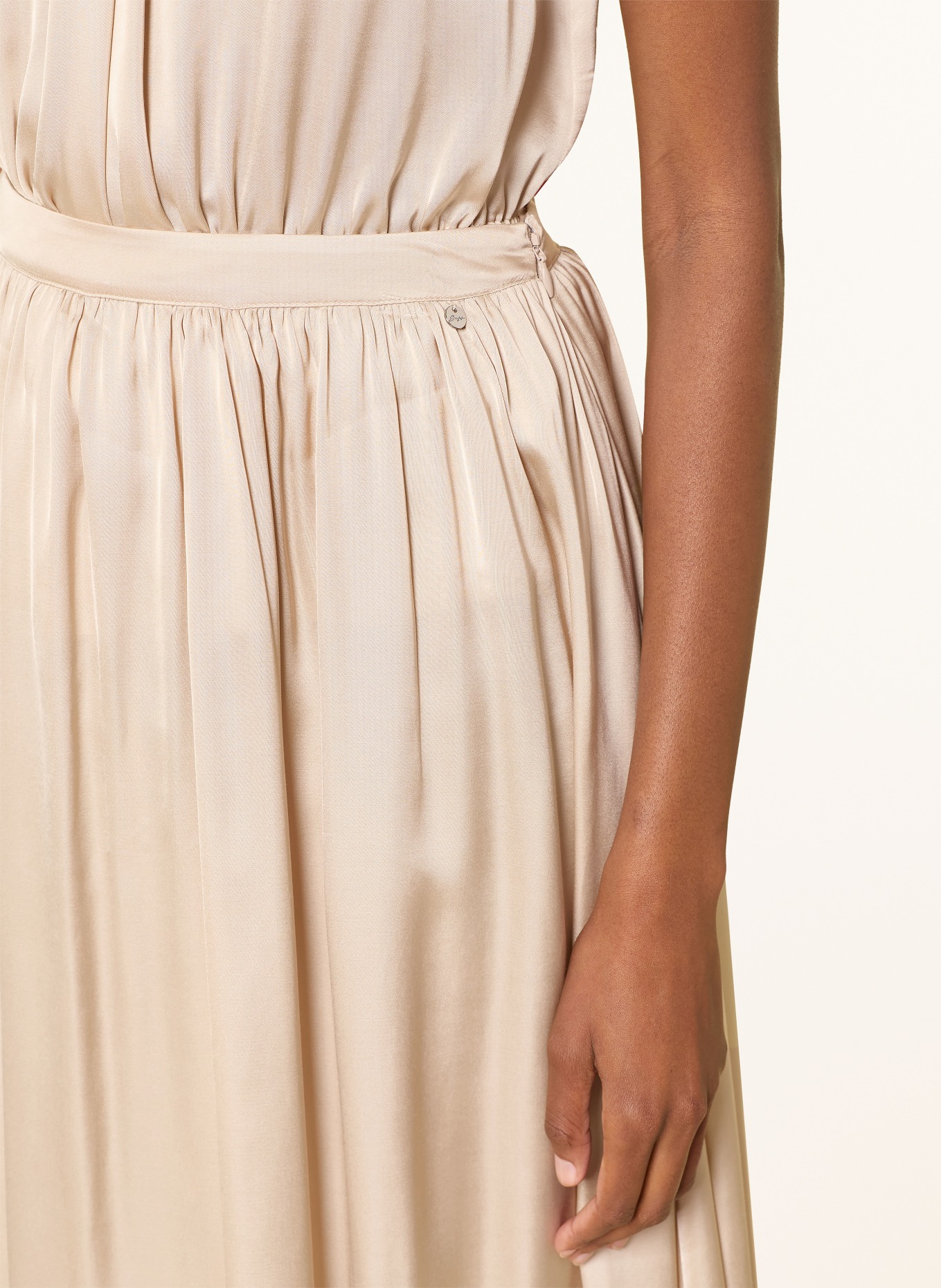 BOSS VESTA Satin Skirt: LIGHT BROWN