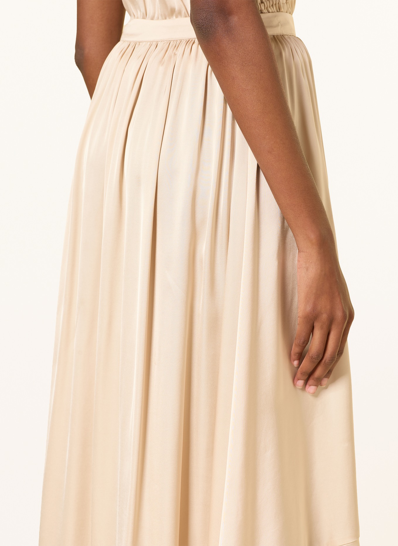 BOSS VESTA Satin Skirt: LIGHT BROWN