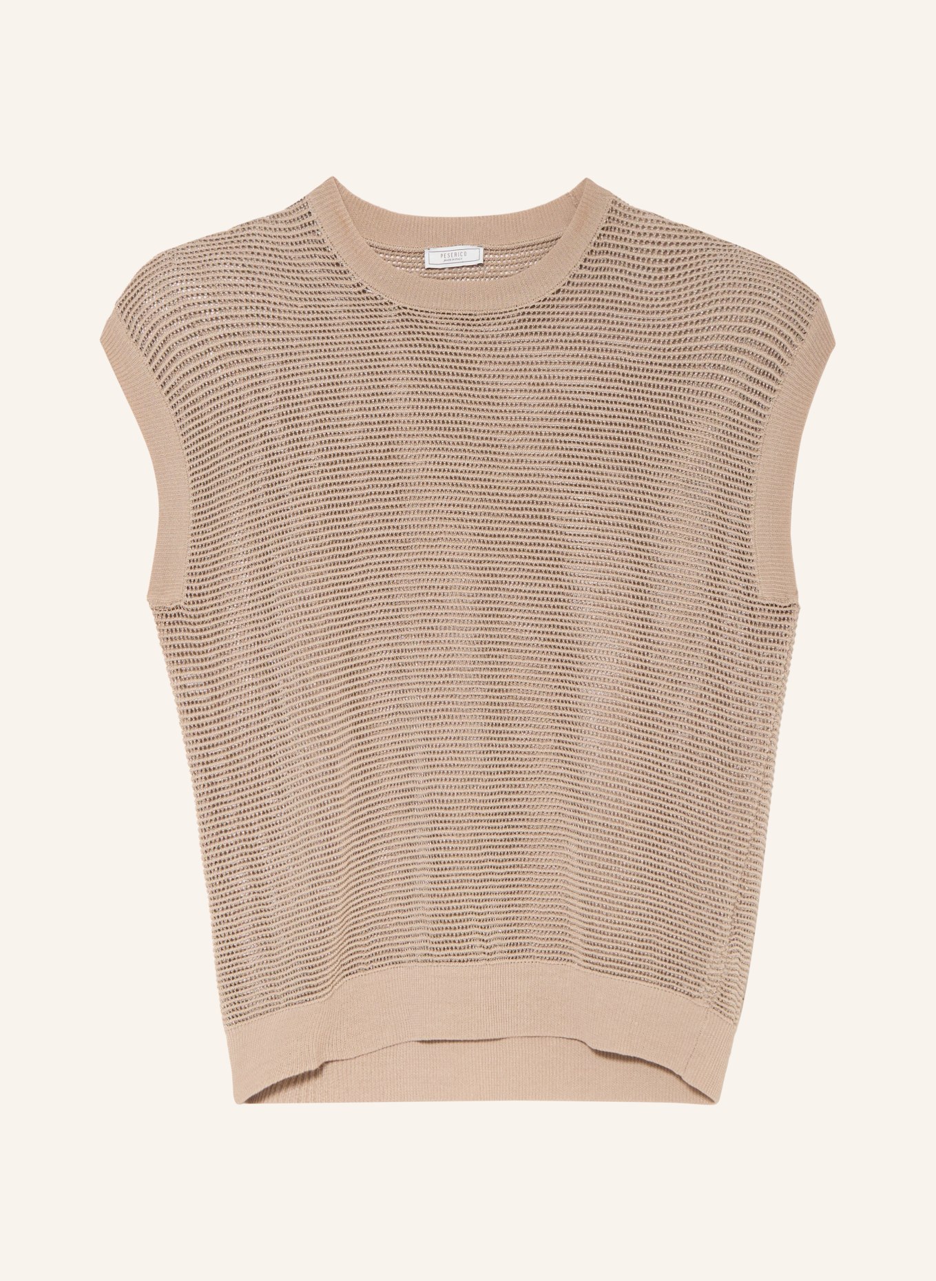 PESERICO Knit shirt with linen and glitter yarn: BEIGE