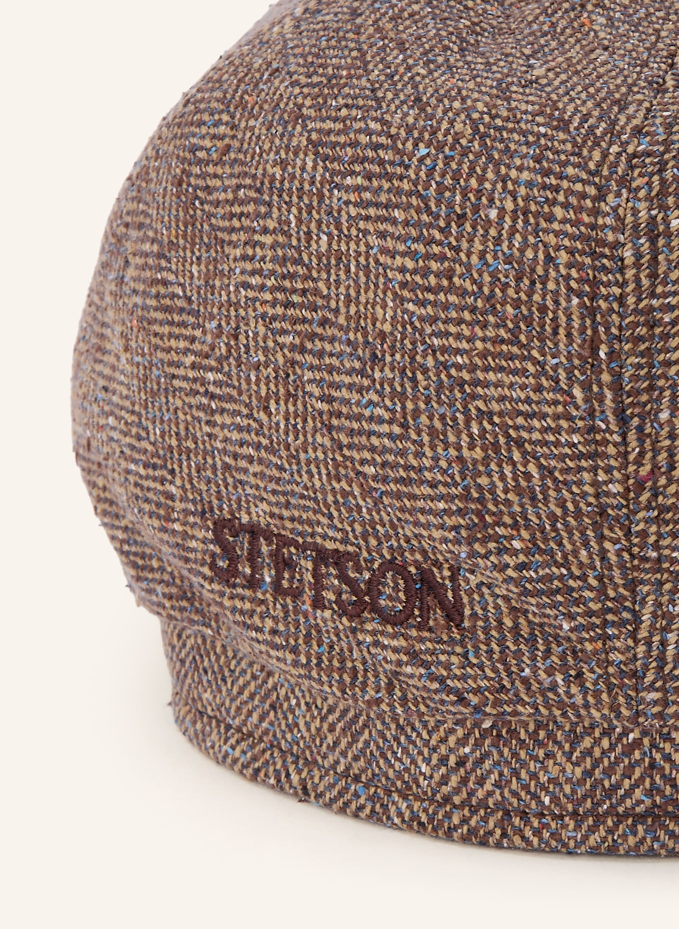 STETSON Casquette plate en soie: MARRON / MARRON FONCÉ / BEIGE