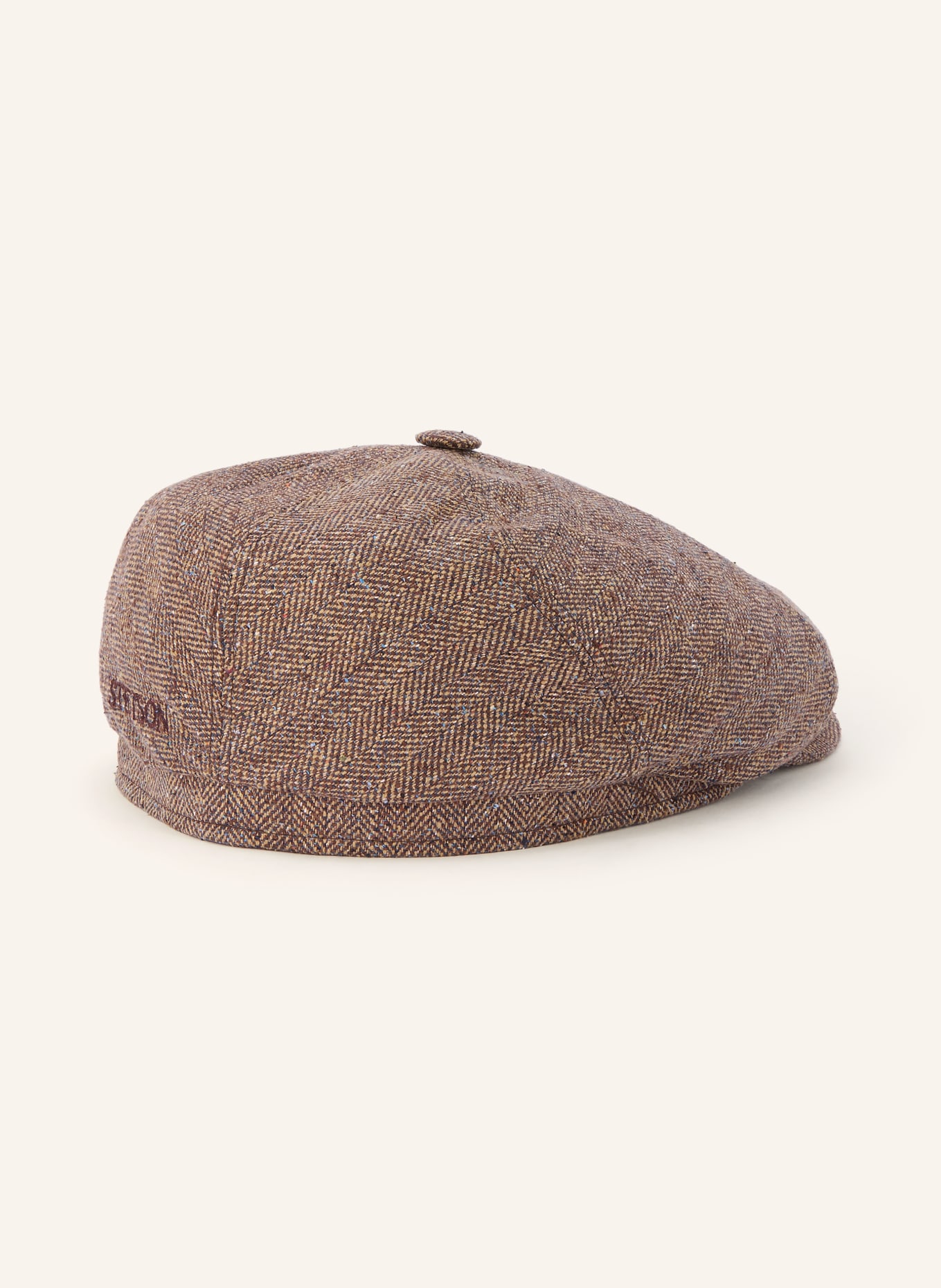 STETSON Casquette plate en soie: MARRON / MARRON FONCÉ / BEIGE