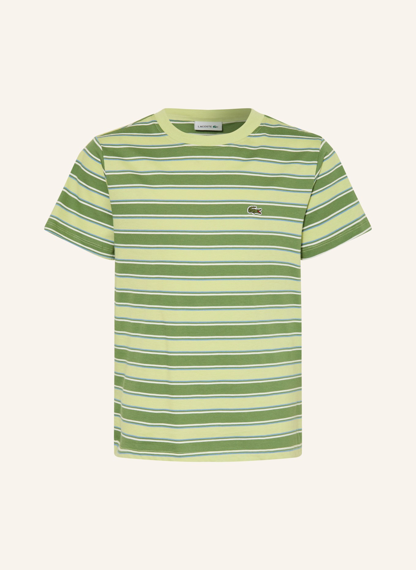 LACOSTE T-Shirt: HELLGRÜN / GRÜN / WEISS
