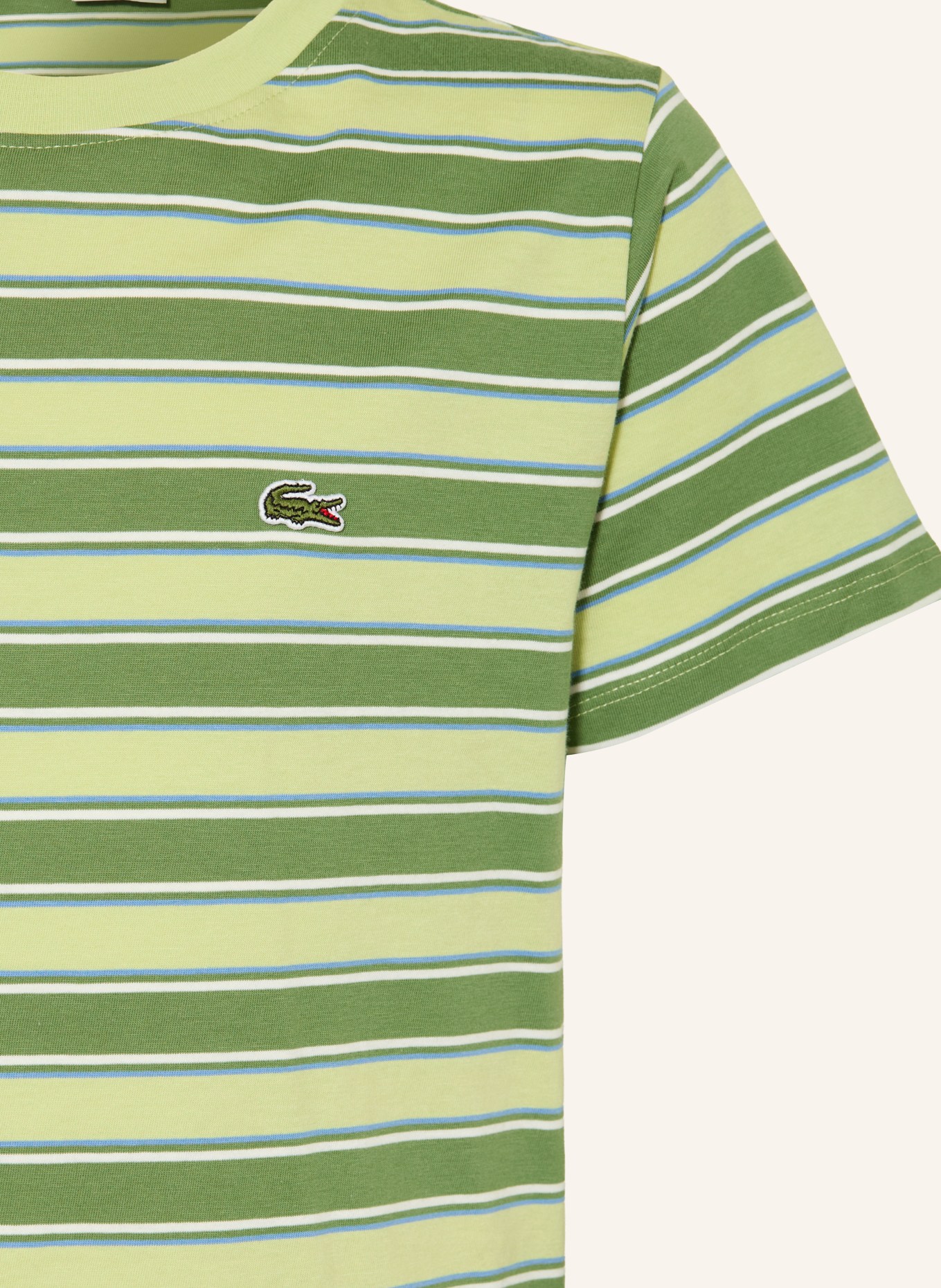 LACOSTE T-Shirt: HELLGRÜN / GRÜN / WEISS