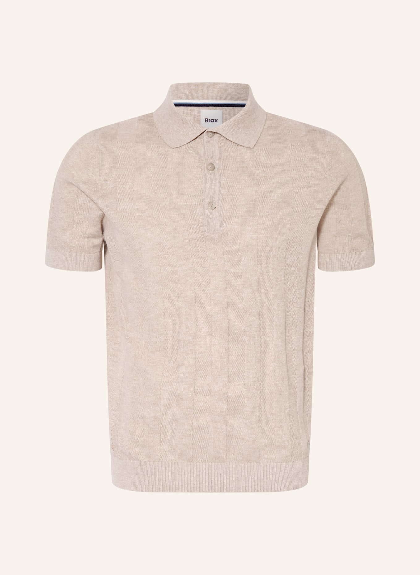 BRAX PASCAL Knit Polo Shirt: BEIGE