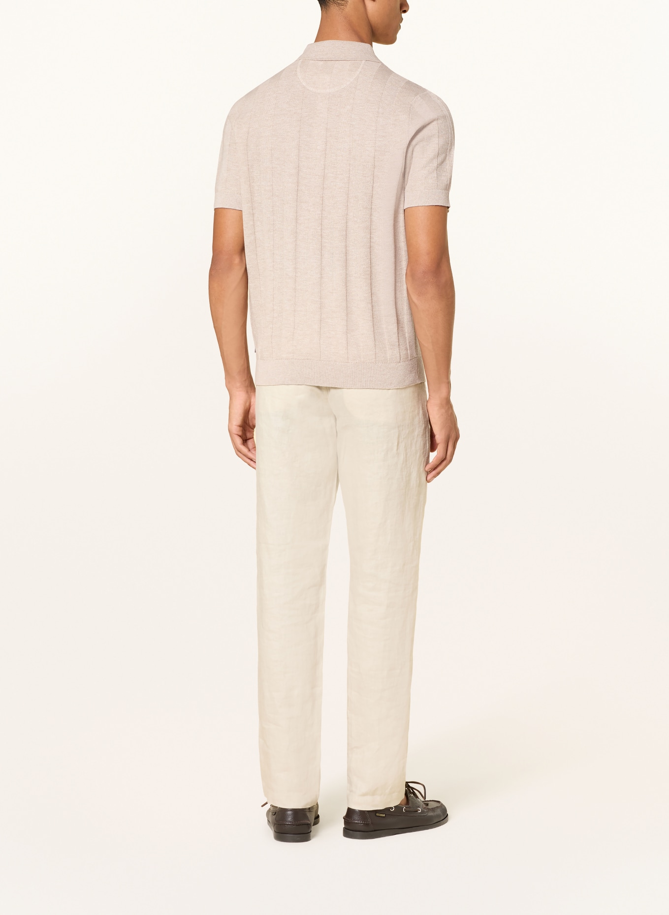 BRAX PASCAL Knit Polo Shirt: BEIGE