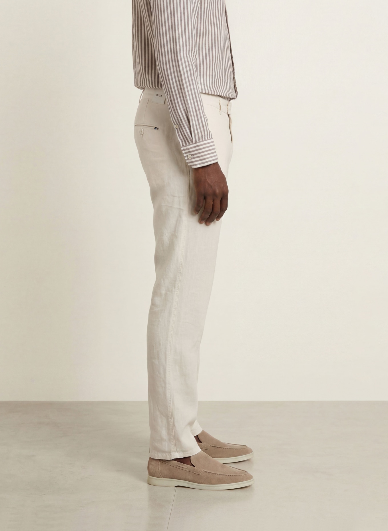 BRAX FABIO Modern Fit Linen Chinos: 99 WHITE