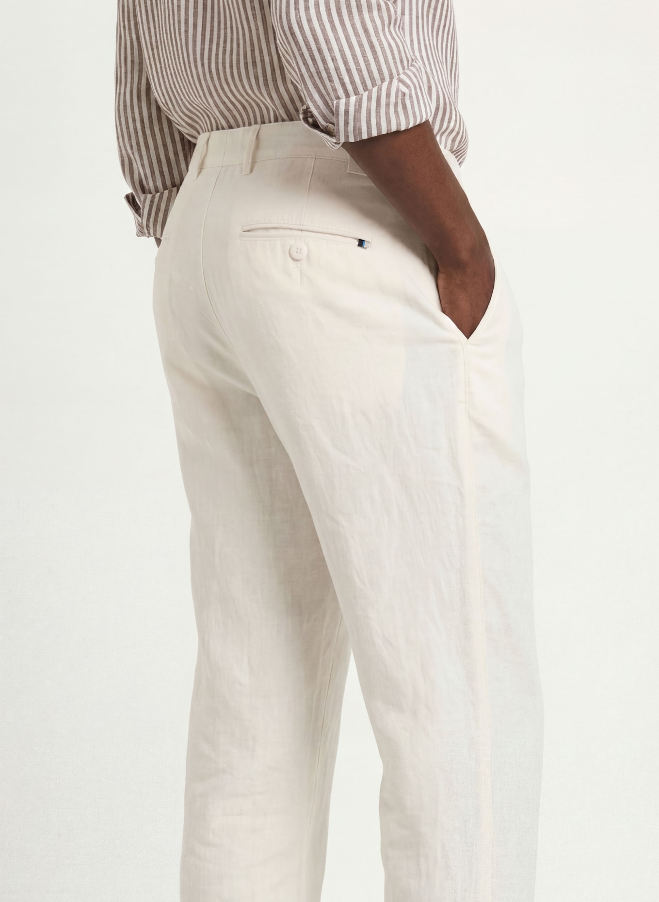 BRAX FABIO Modern Fit Linen Chinos: 99 WHITE