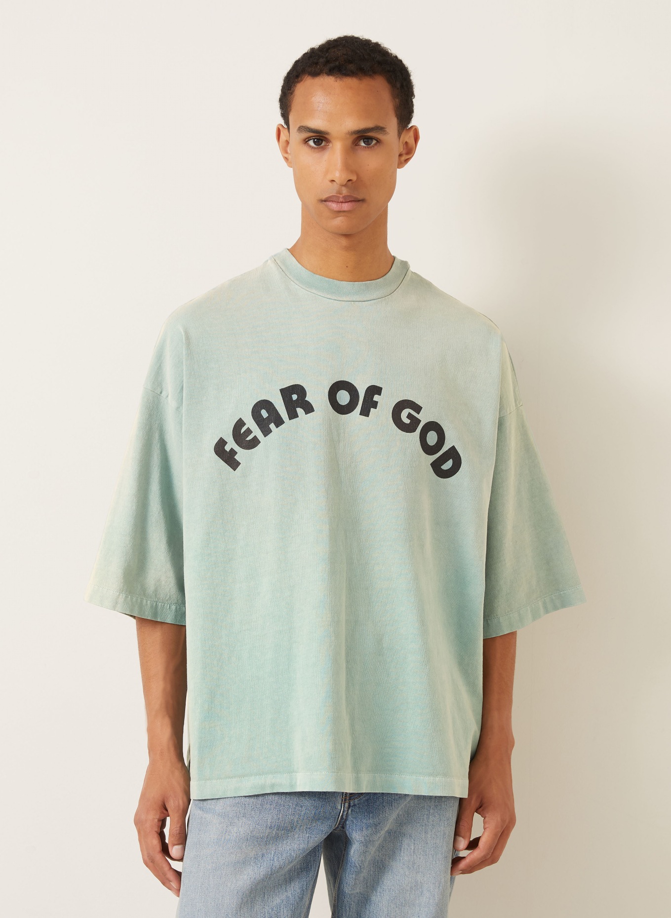 FEAR OF GOD Oversized-Shirt: MINT / SCHWARZ