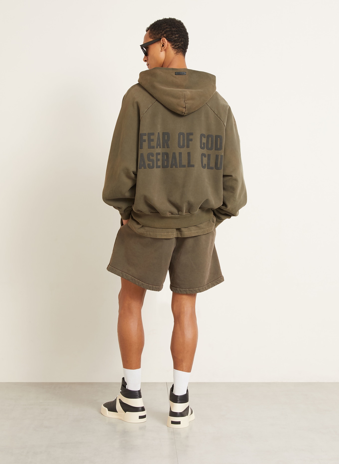 FEAR OF GOD Oversized hoodie: KHAKI / BLACK
