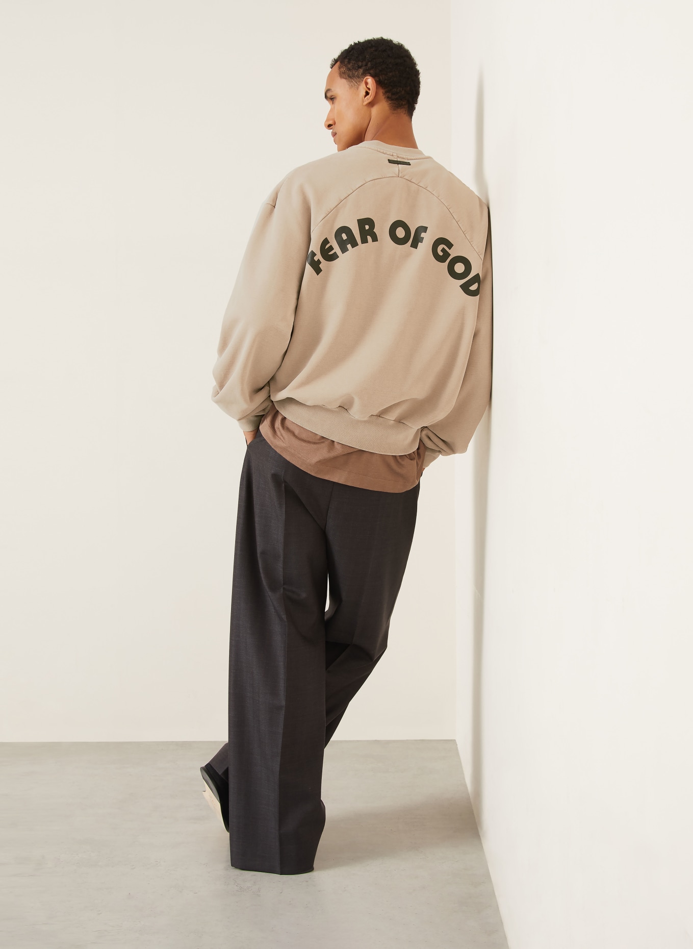FEAR OF GOD Sweatshirt: BEIGE / BLACK