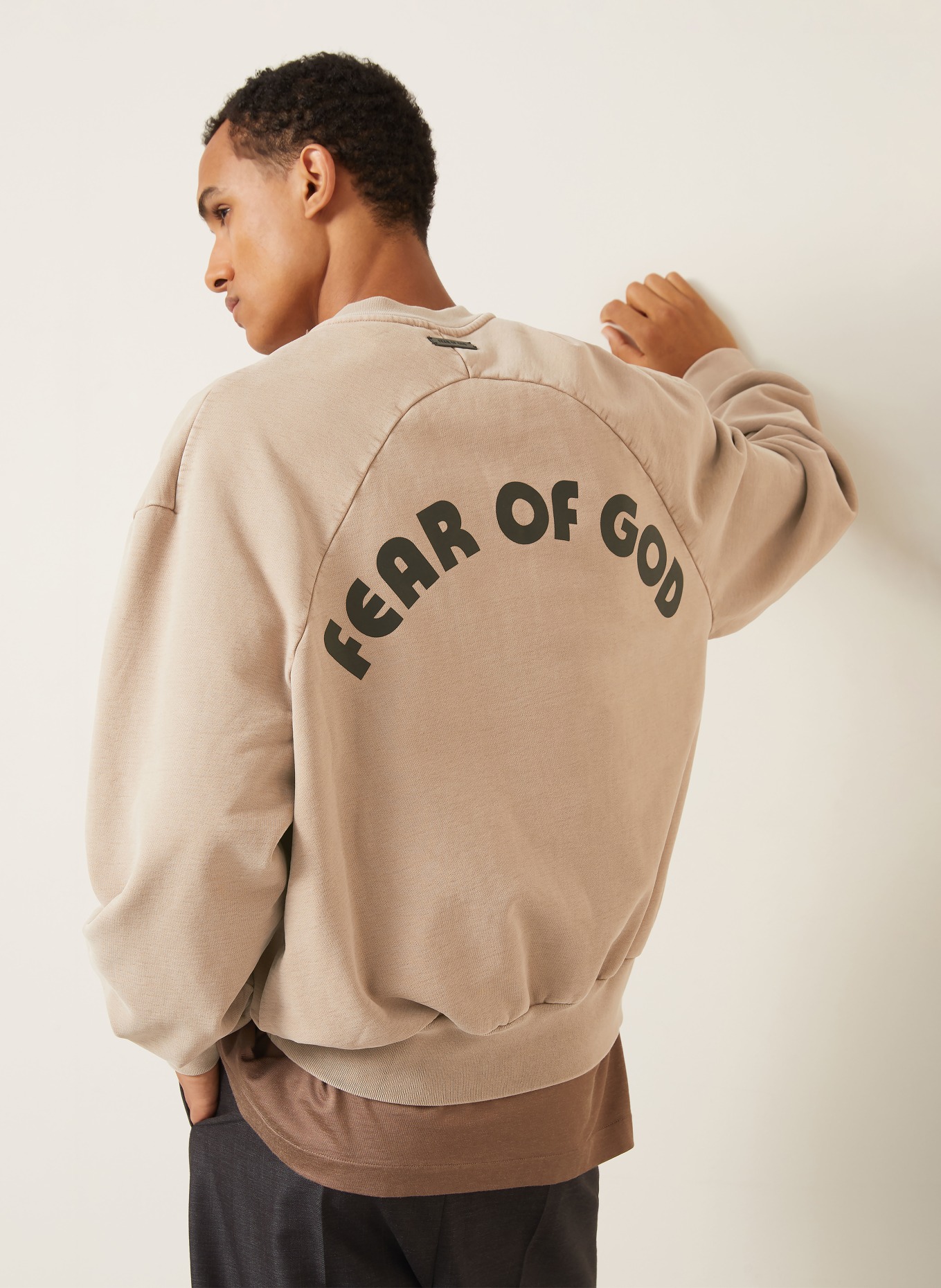FEAR OF GOD Sweatshirt: BEIGE / BLACK