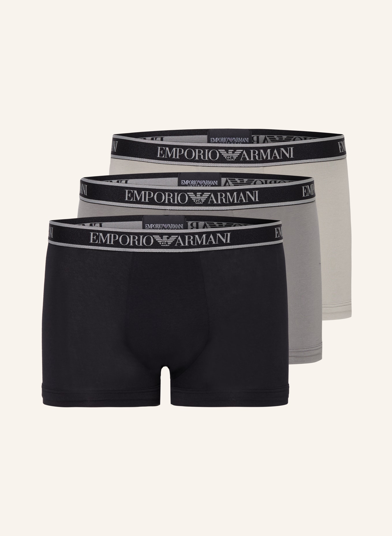 EMPORIO ARMANI 3er-Pack Boxershorts: GRAU