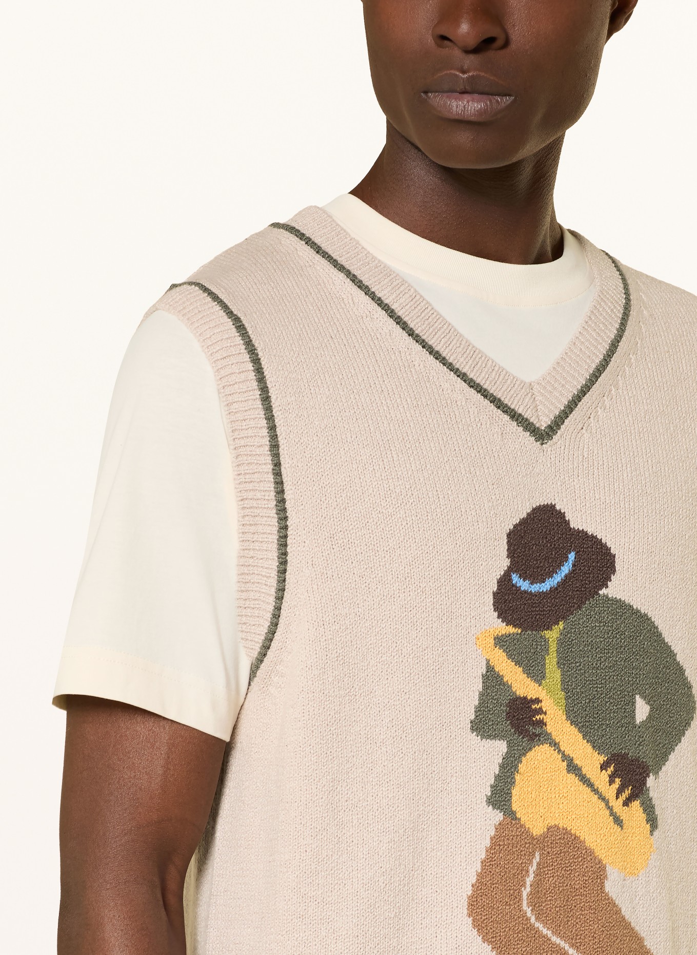 MOS MOSH Gallery Pullunder MMGJAZZ: BEIGE / GROEN