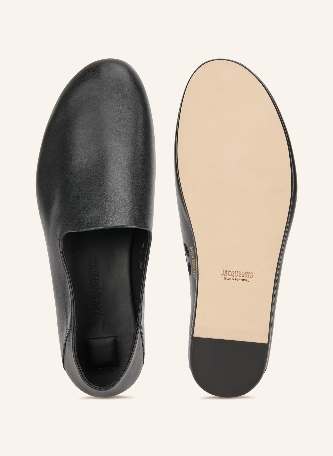 JACQUEMUS Mocassins LES PANTOUFLES avec découpes: NOIR
